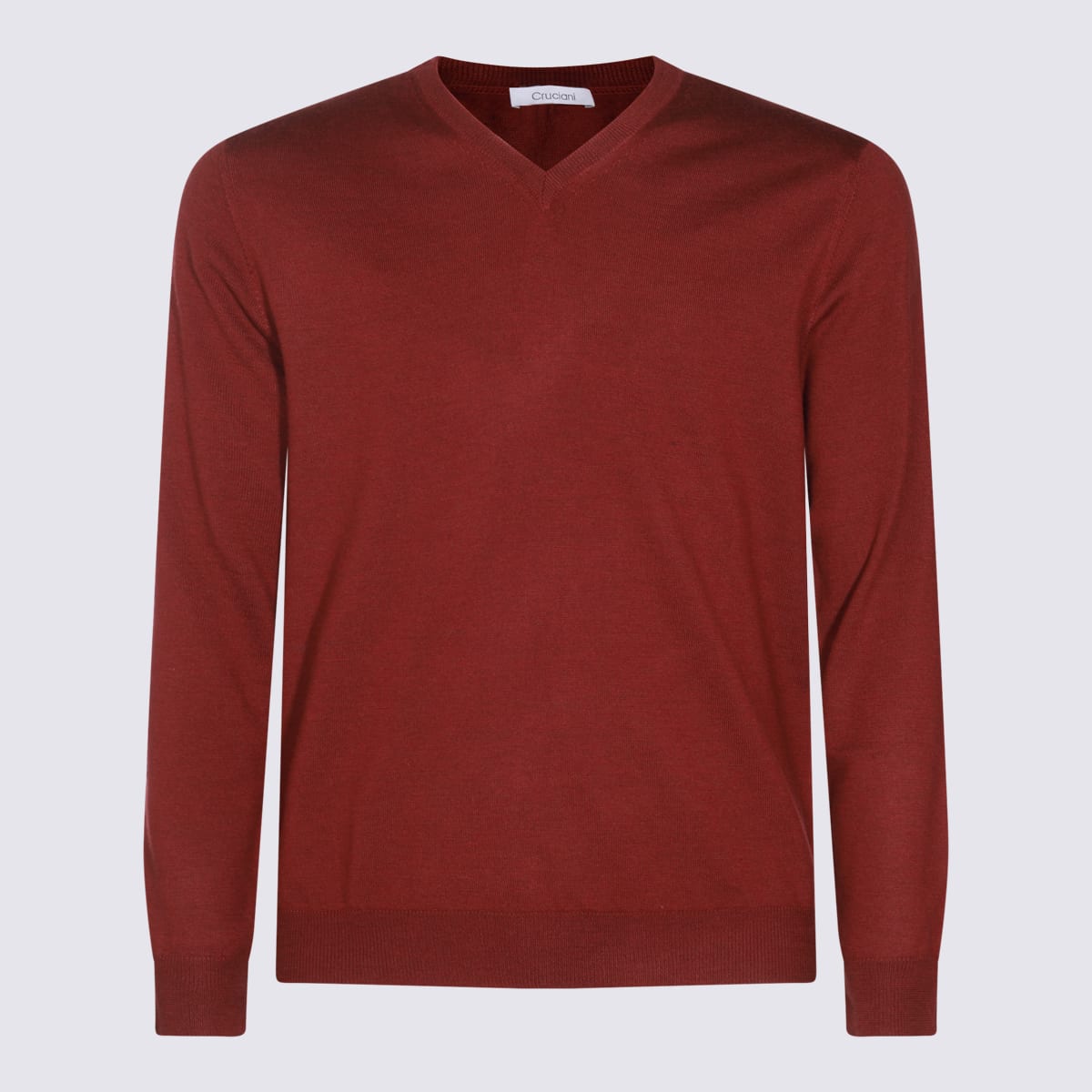 Shop Cruciani Red Wool Knitwear In Bordeaux