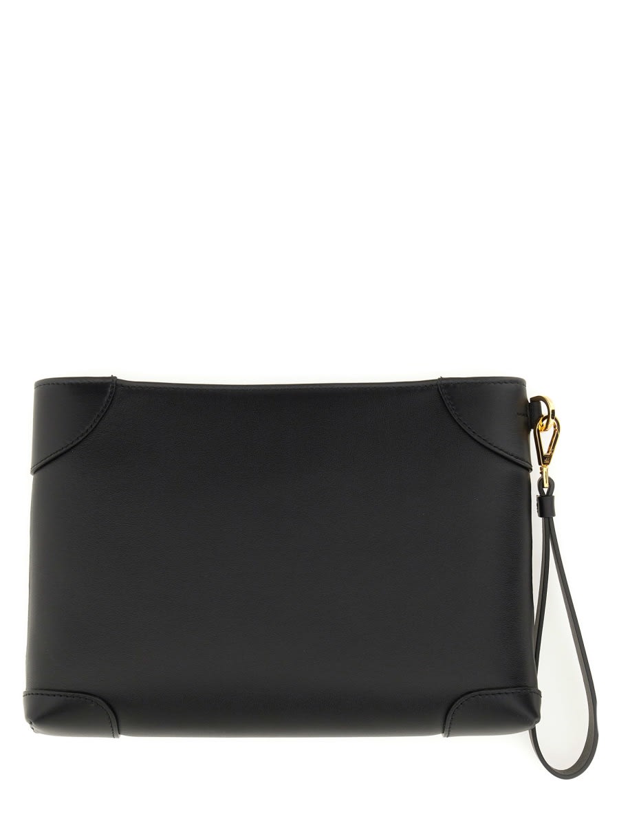 Tom Ford Men Leather Clutch Bag In Black