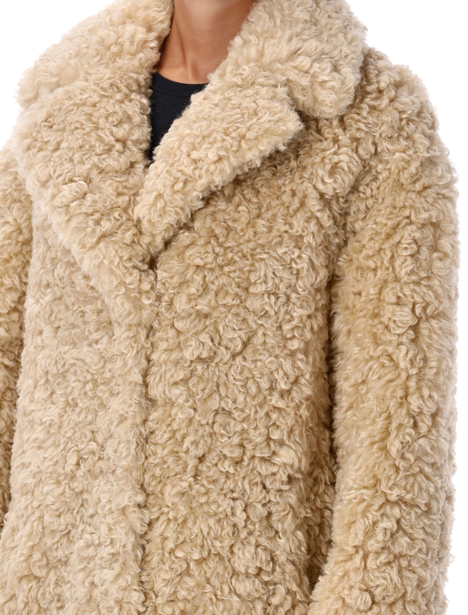 Shop Stand Studio Camille Eco Shearling Jacket In Natural Beige