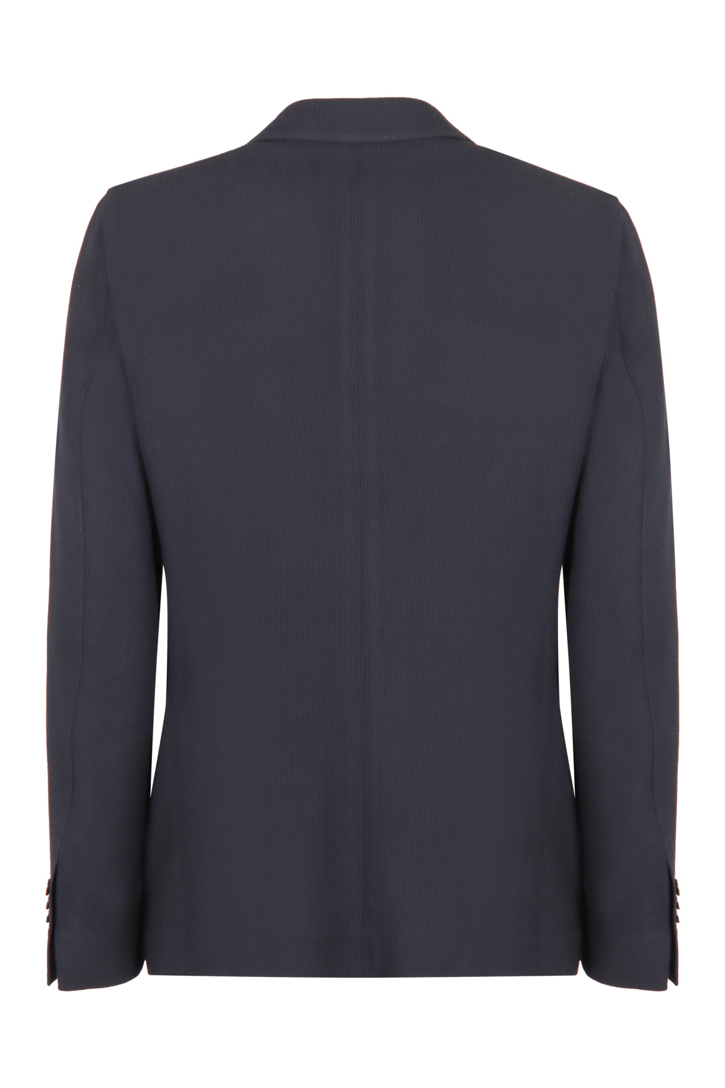 Shop Giorgio Armani Wool Blend Blazer In Blue