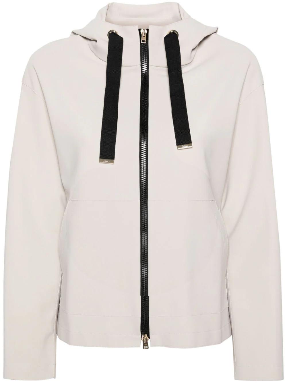 Shop Herno Logo-plaque Hooded Jacket In Grigio