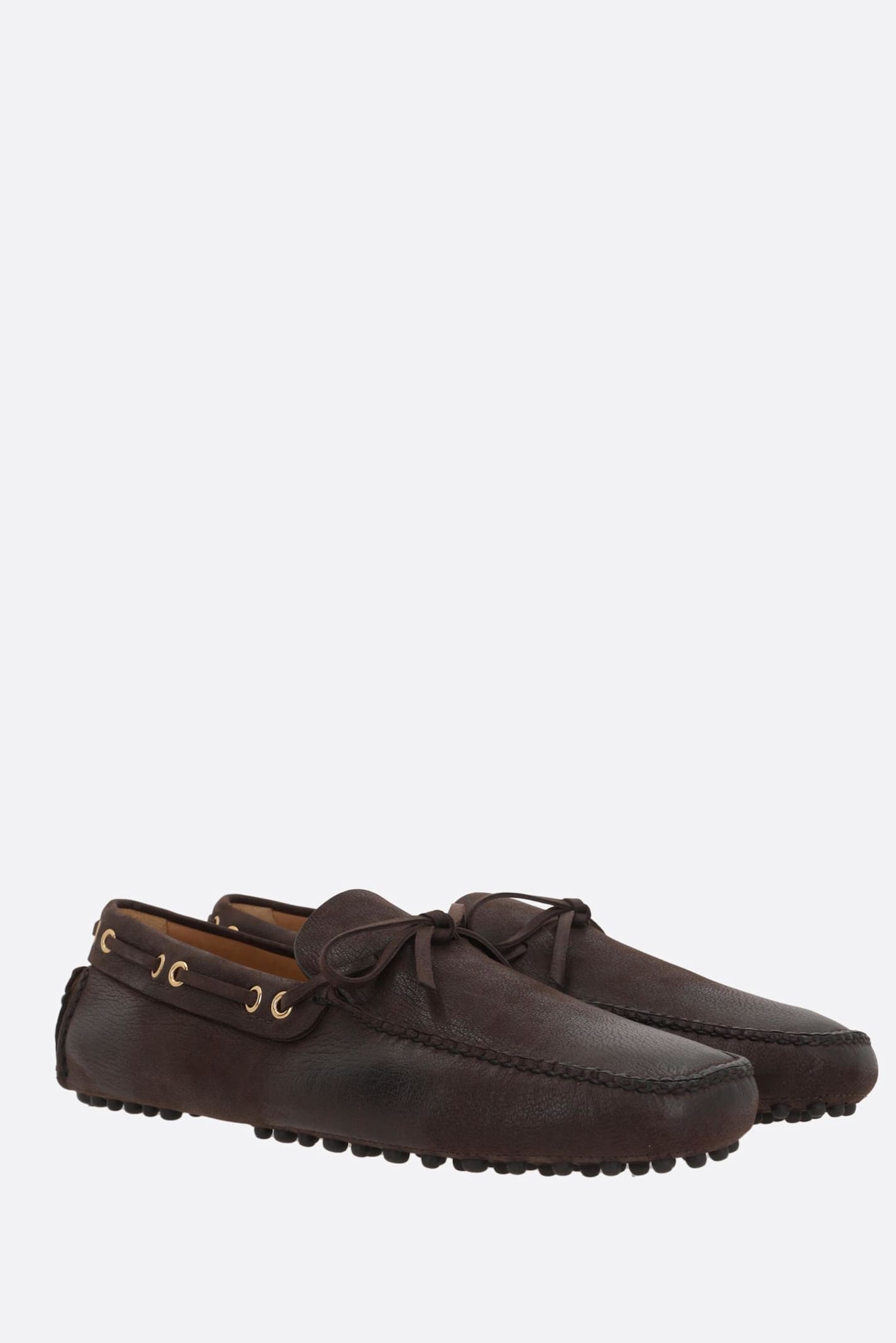 Car Shoe Grainy Leather Driving Loafers