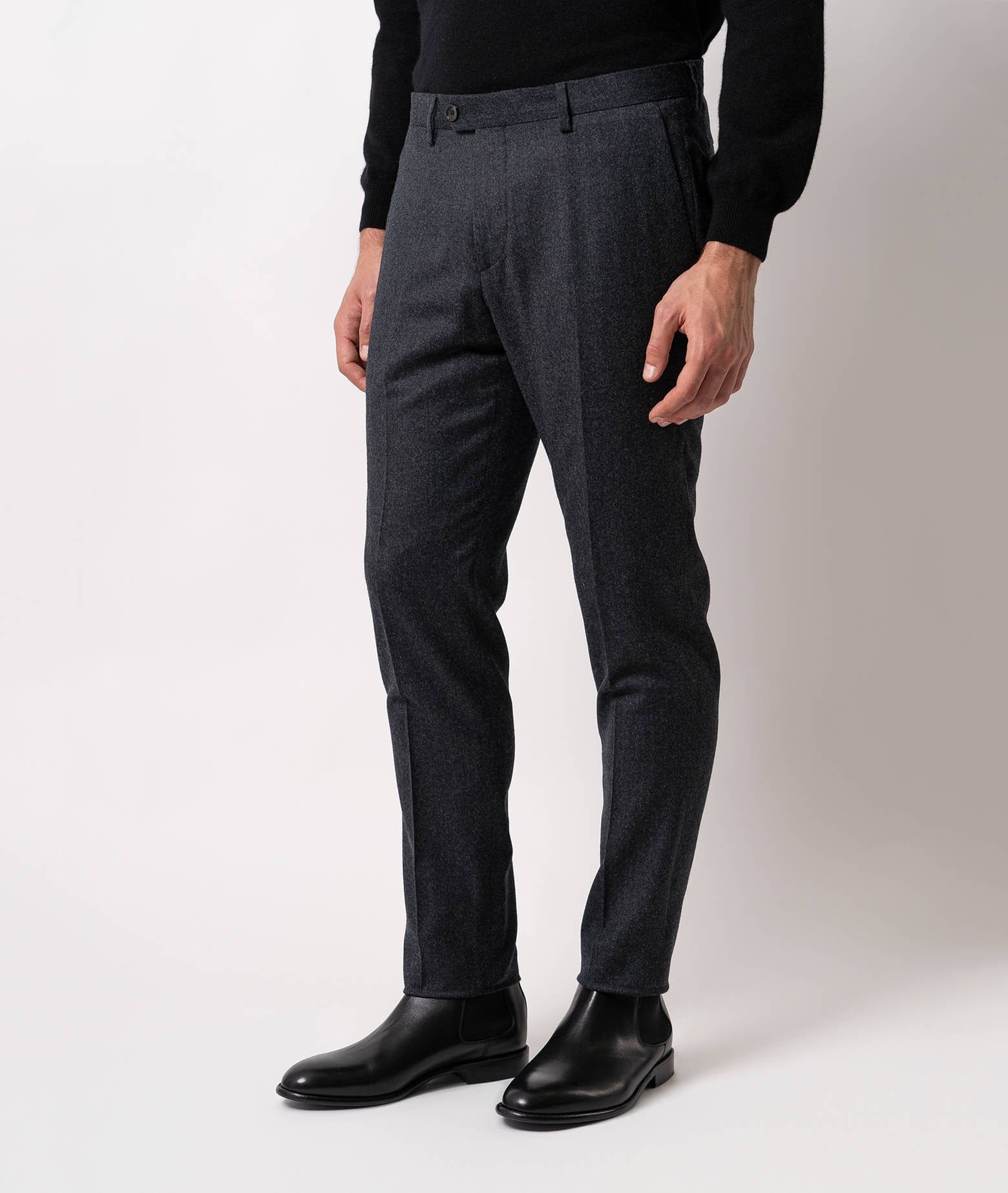 Larusmiani Velvet Trousers Howard Pants In Gray