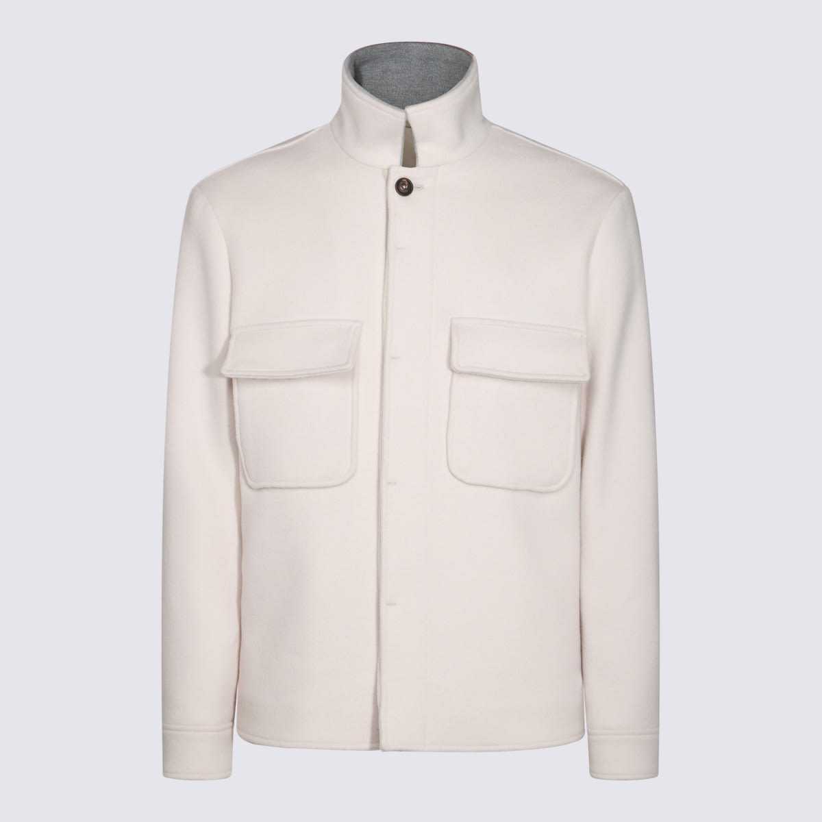 White Wool Casual Jacket