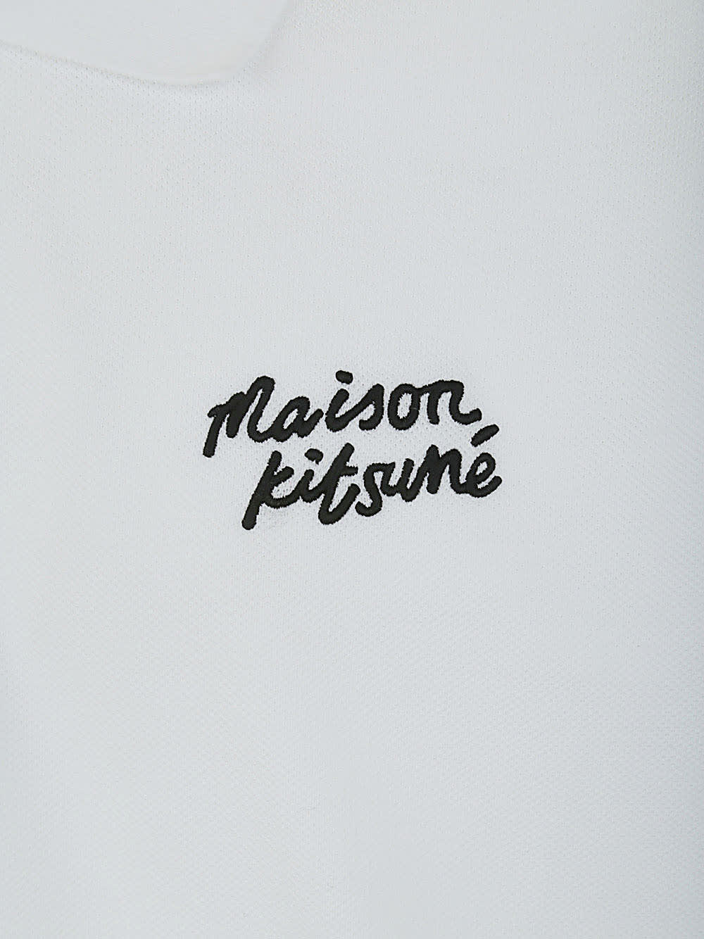 Shop Maison Kitsuné Handwriting Comfort Polo In White Black