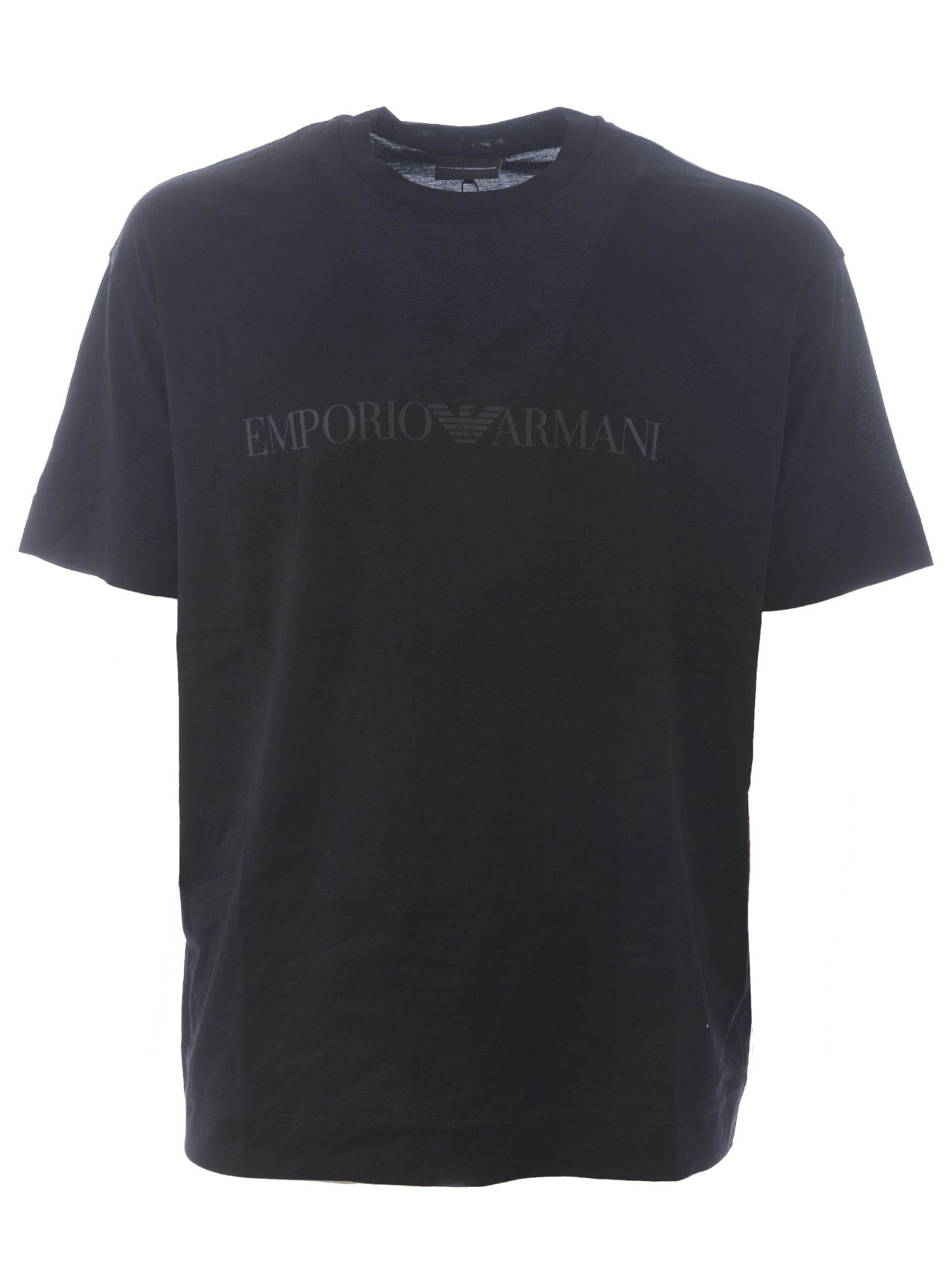 Emporio Armani T-shirt In Cotton And Lyocell Blend
