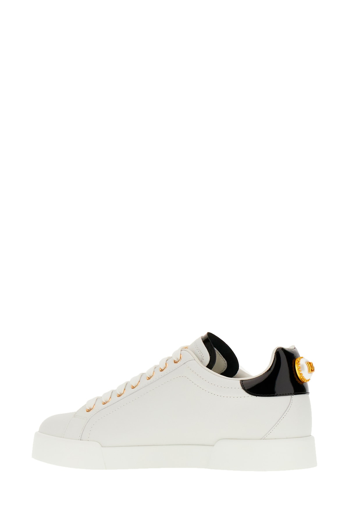 Shop Dolce & Gabbana White Nappa Leather Portofino Sneakers In Bianco