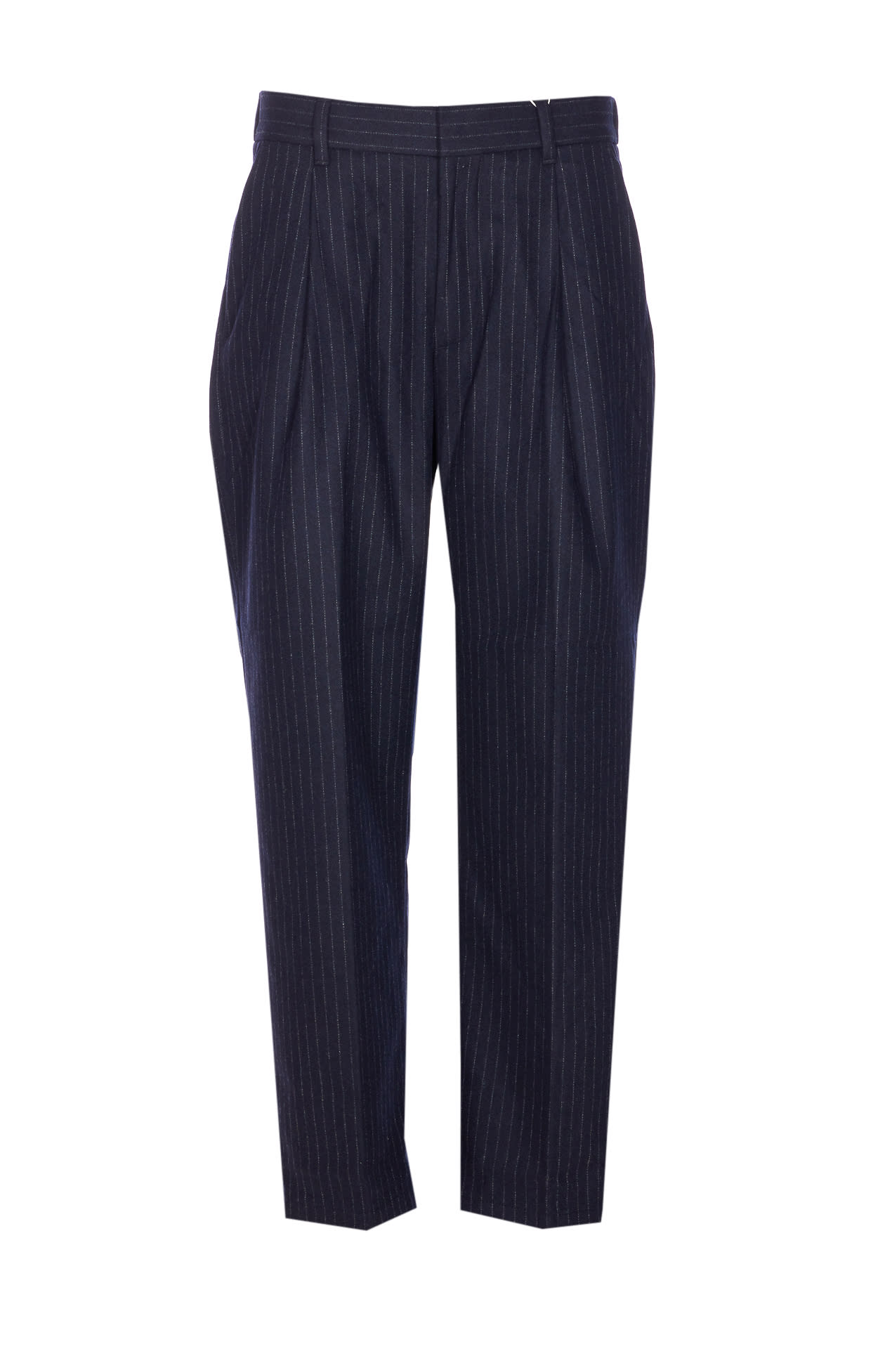Nn07 Pinstripe-pattern Trousers In Blue