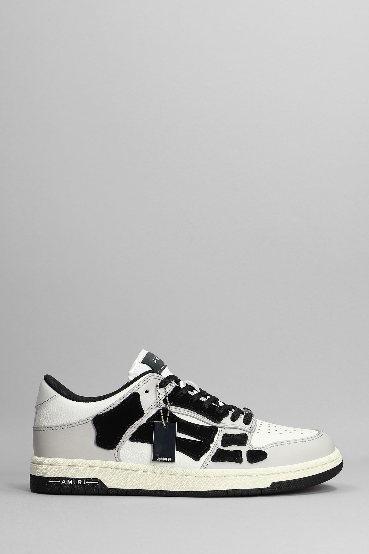 Amiri Skeleton Leather Low-top Sneakers In Grey