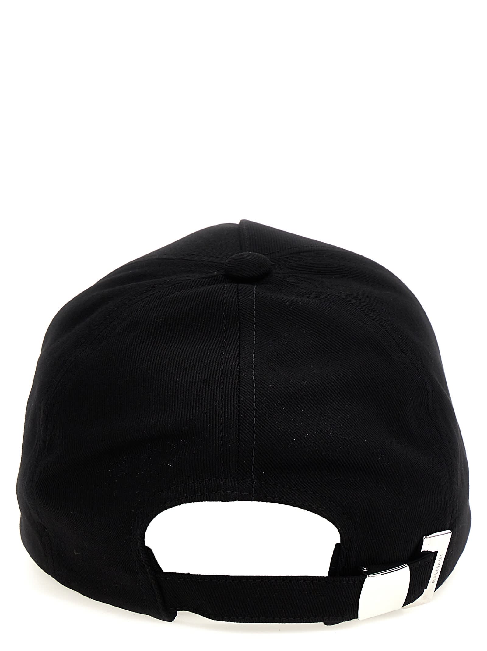 Shop Balmain Logo Embroidery Baseball Cap In White/black