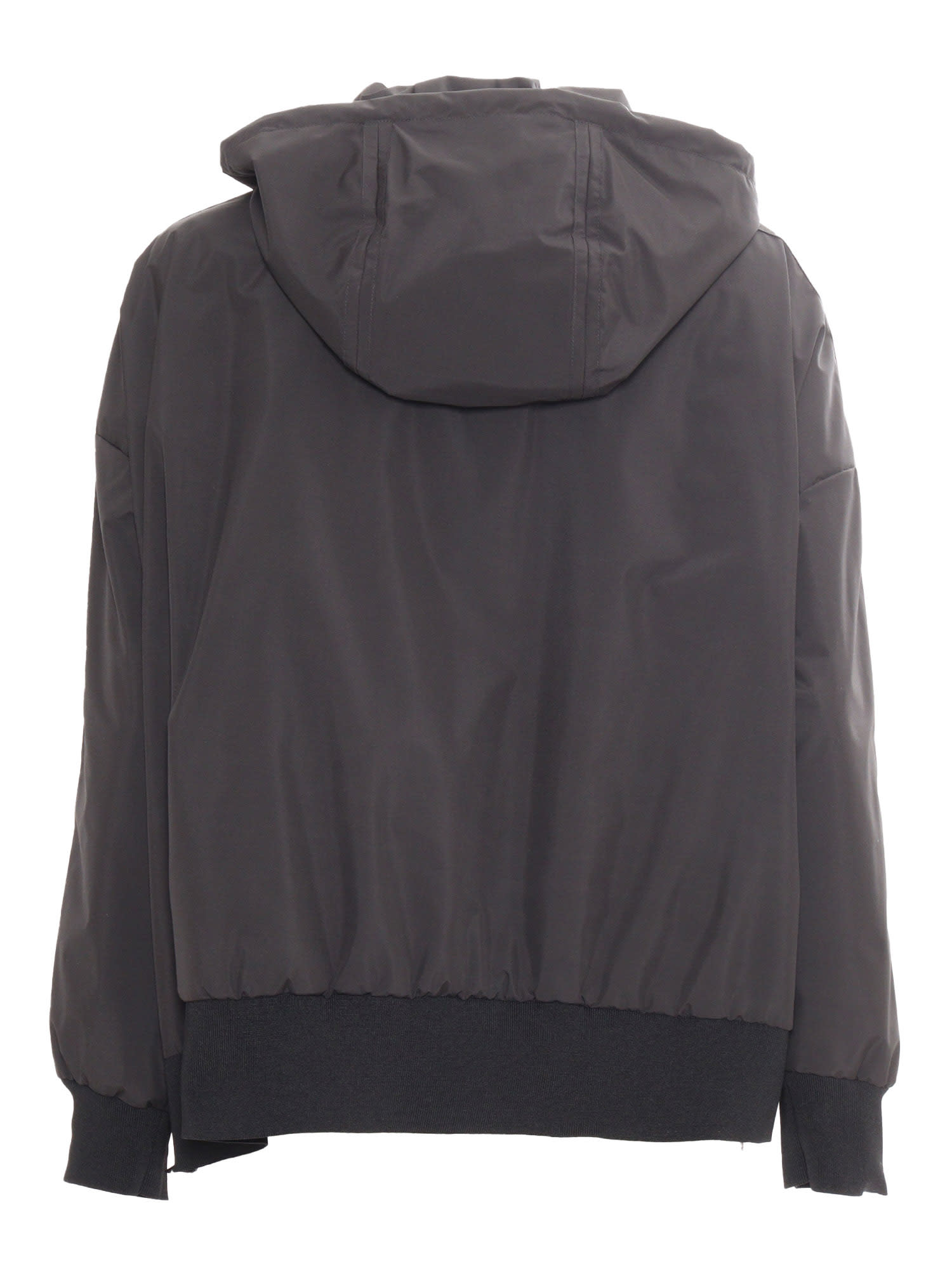 Moorer Hooded Zip-front Jacket In Black