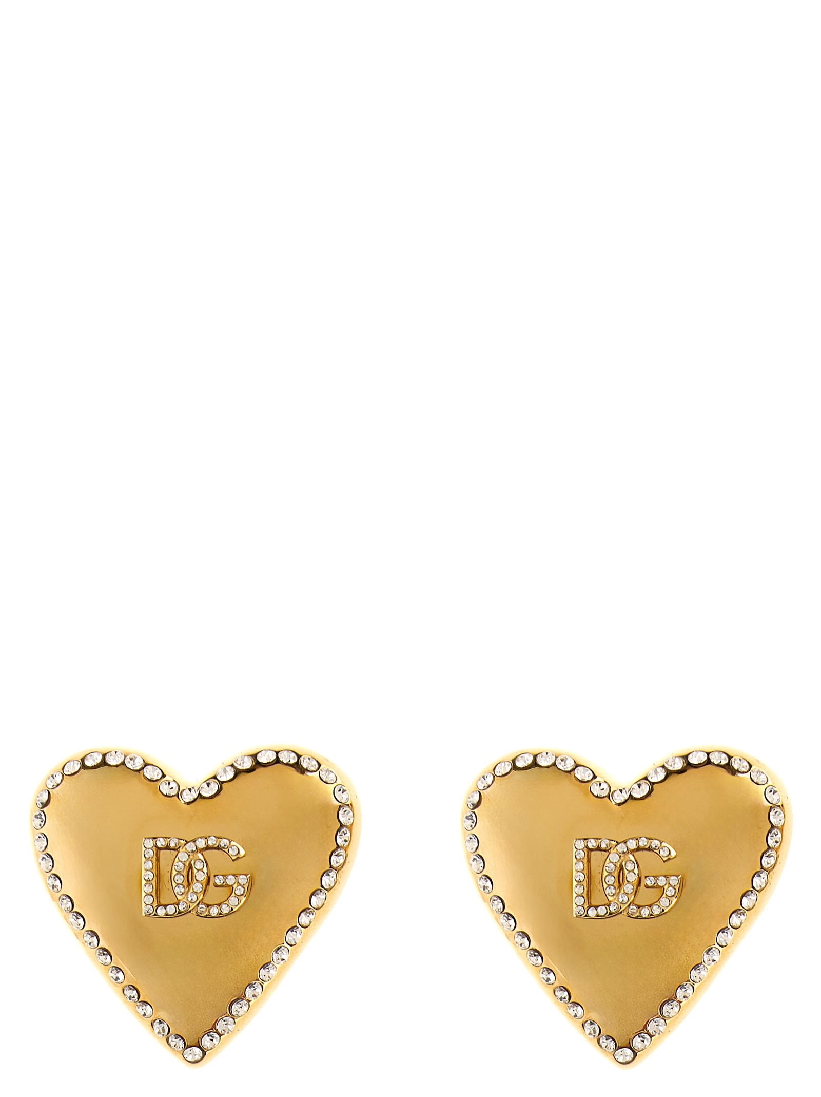 Shop Dolce & Gabbana Logo Heart Earrings In Gold