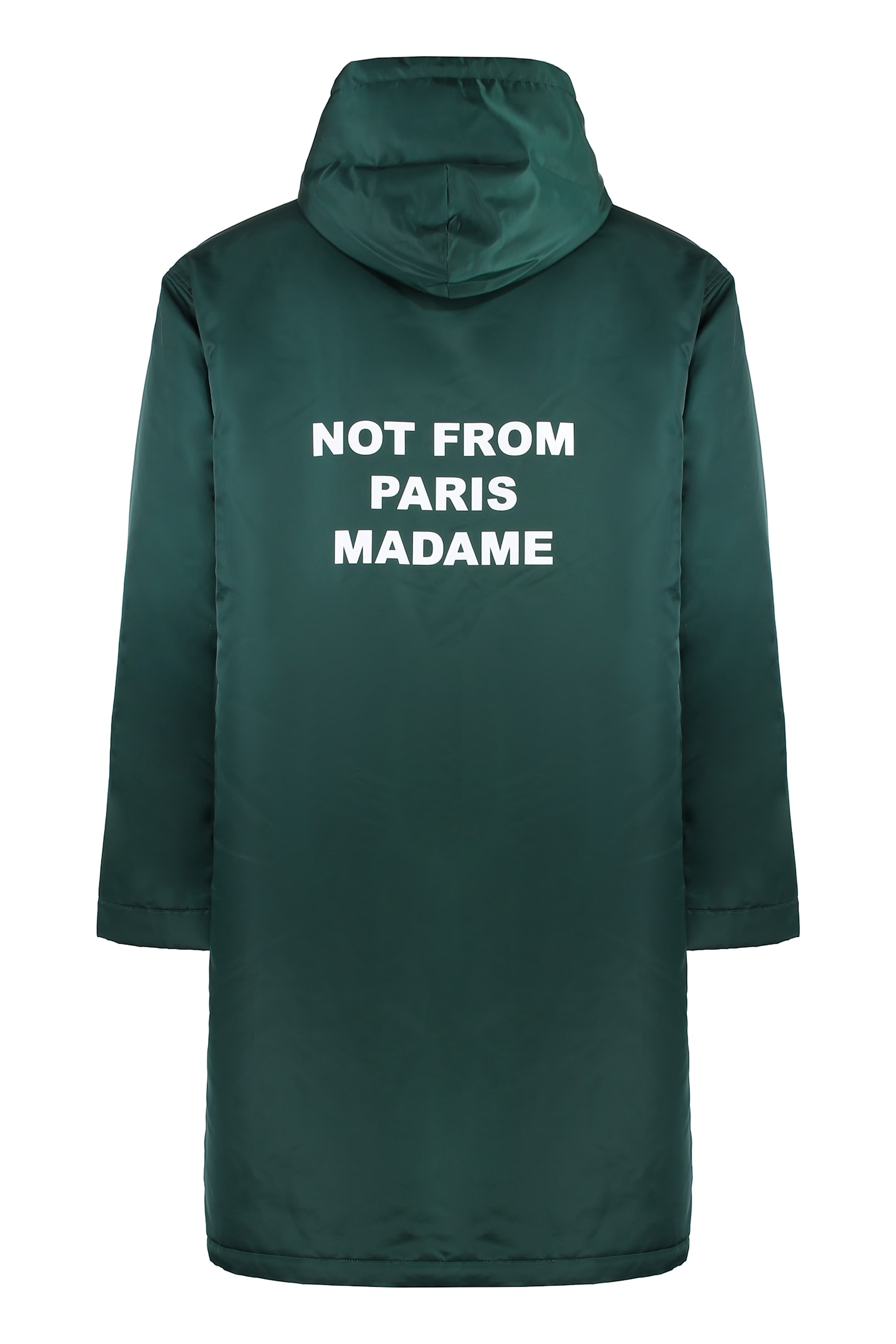 Shop Drôle De Monsieur Slogan Nylon Parka In Green