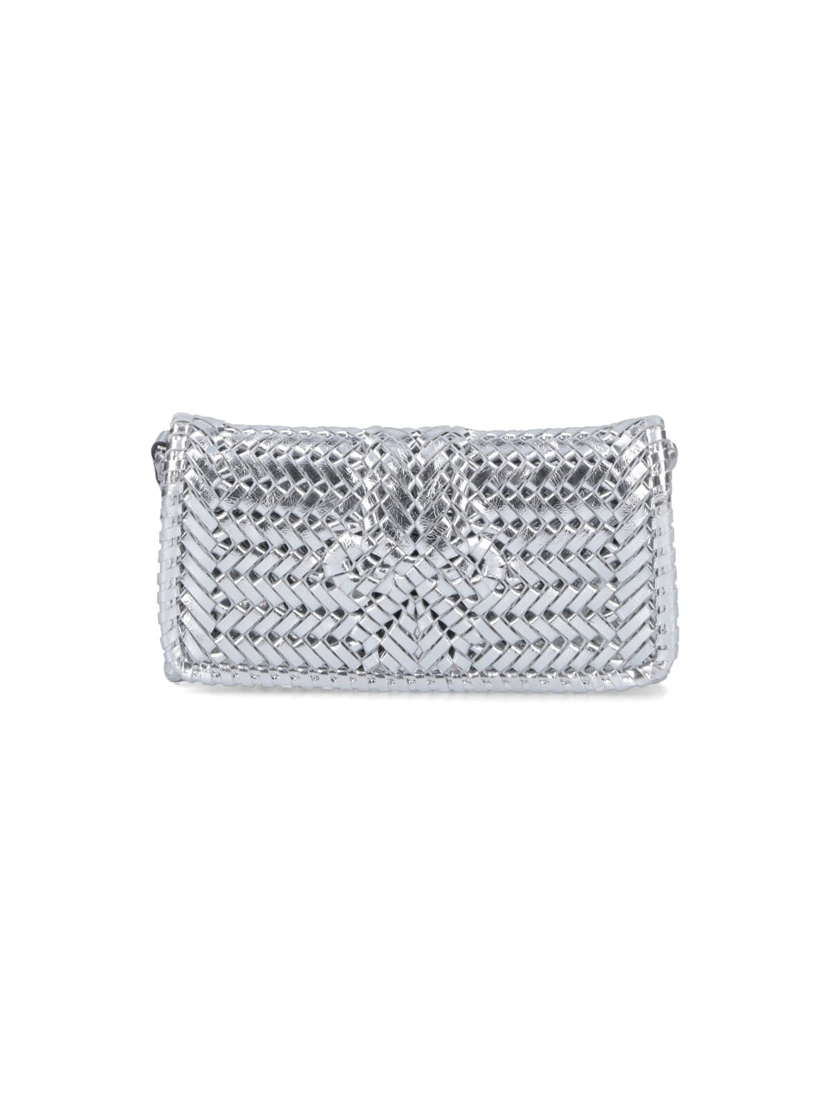 Anya Hindmarch Neeson Leather Clutch Bag In Silver