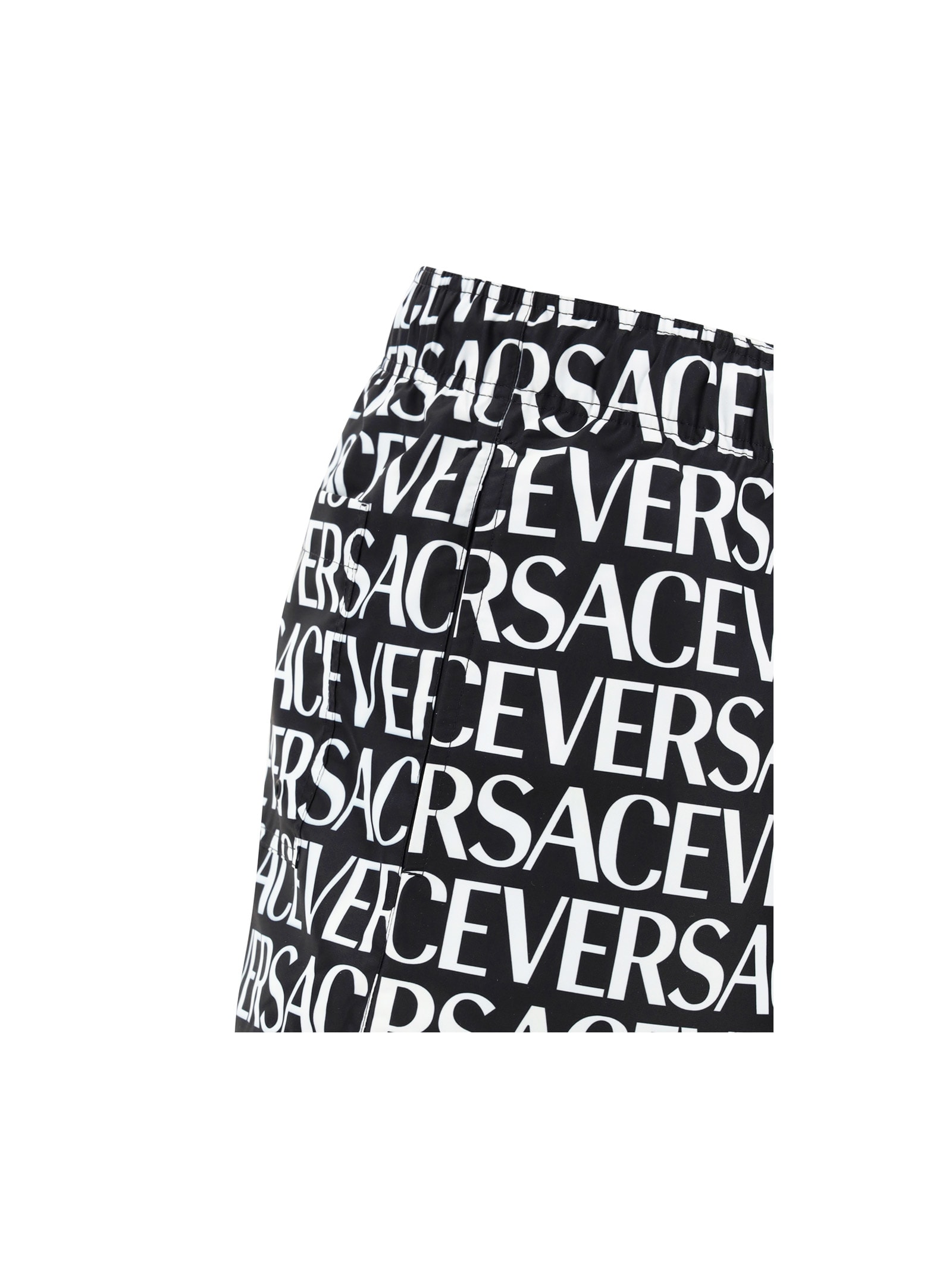 Shop Versace Swimshorts In 5b040-black+white