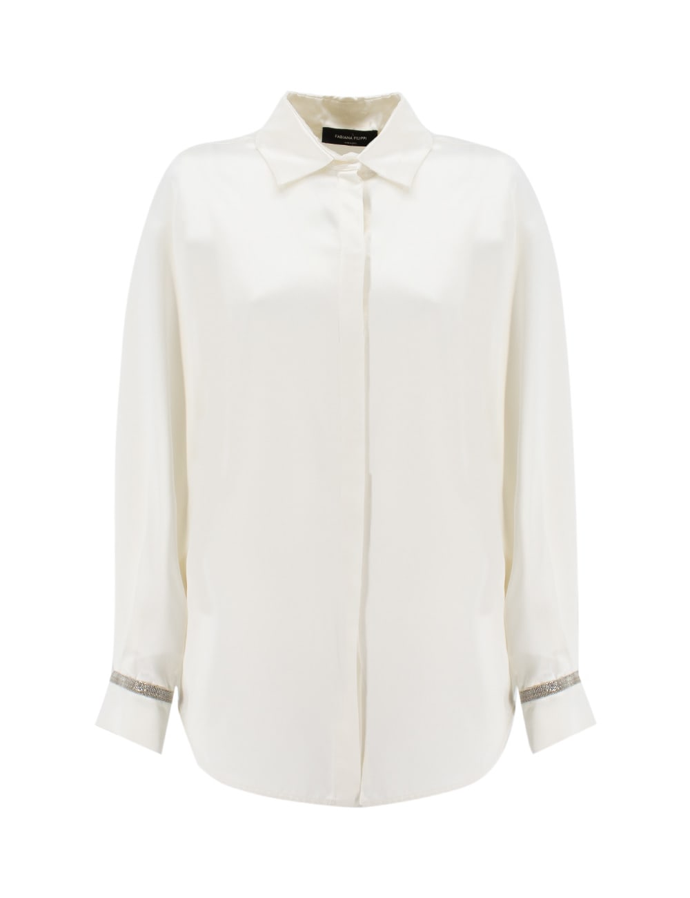 Fabiana Filippi Long-sleeve Satin Shirt In Rafia