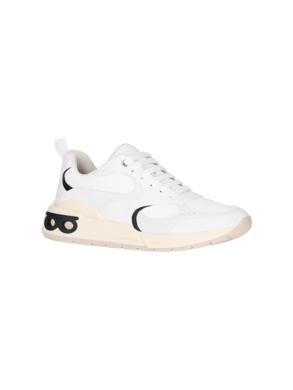 Shop Ferragamo Gancini Sneakers In White
