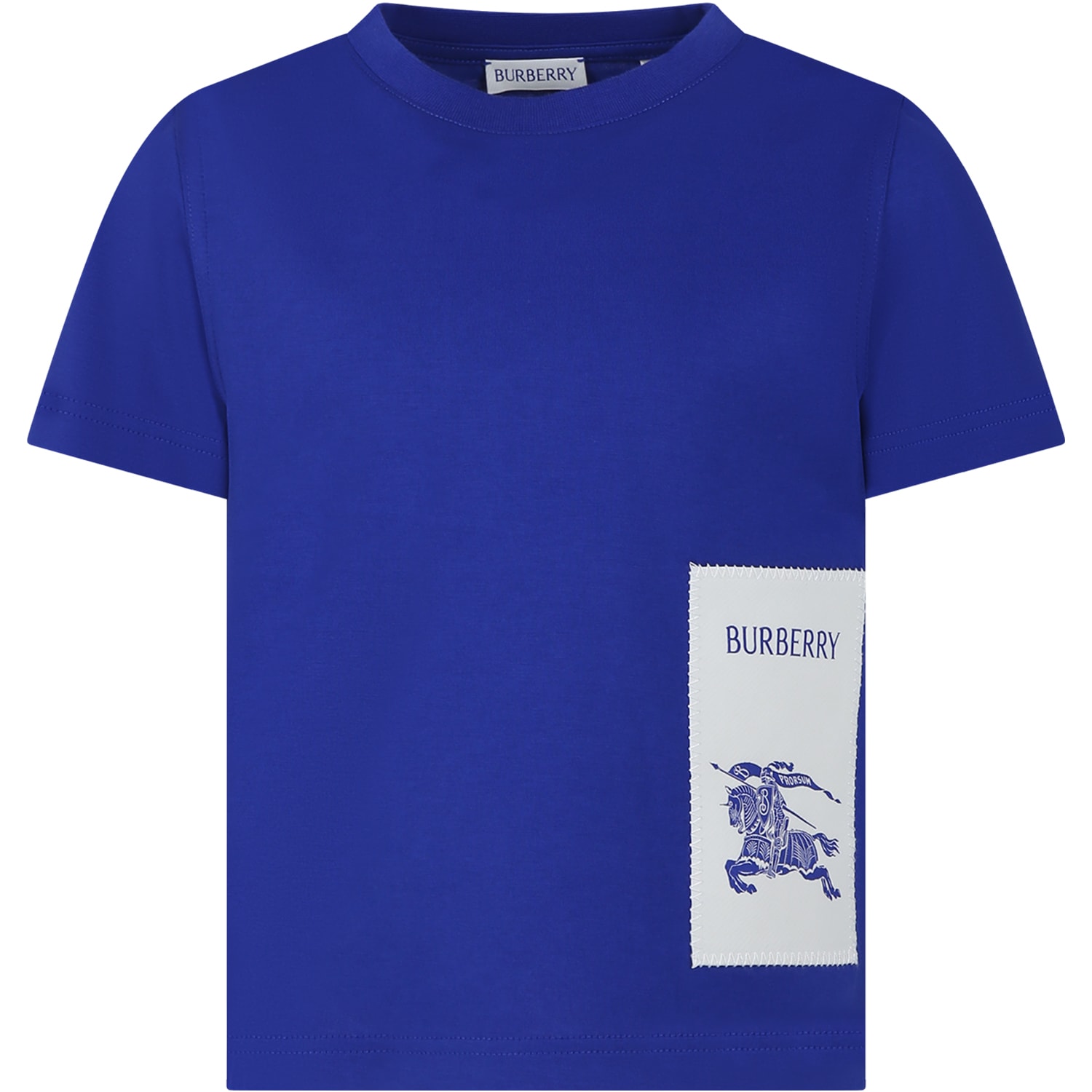 Burberry Kids' Blue T-shirt For Boy With Logo
