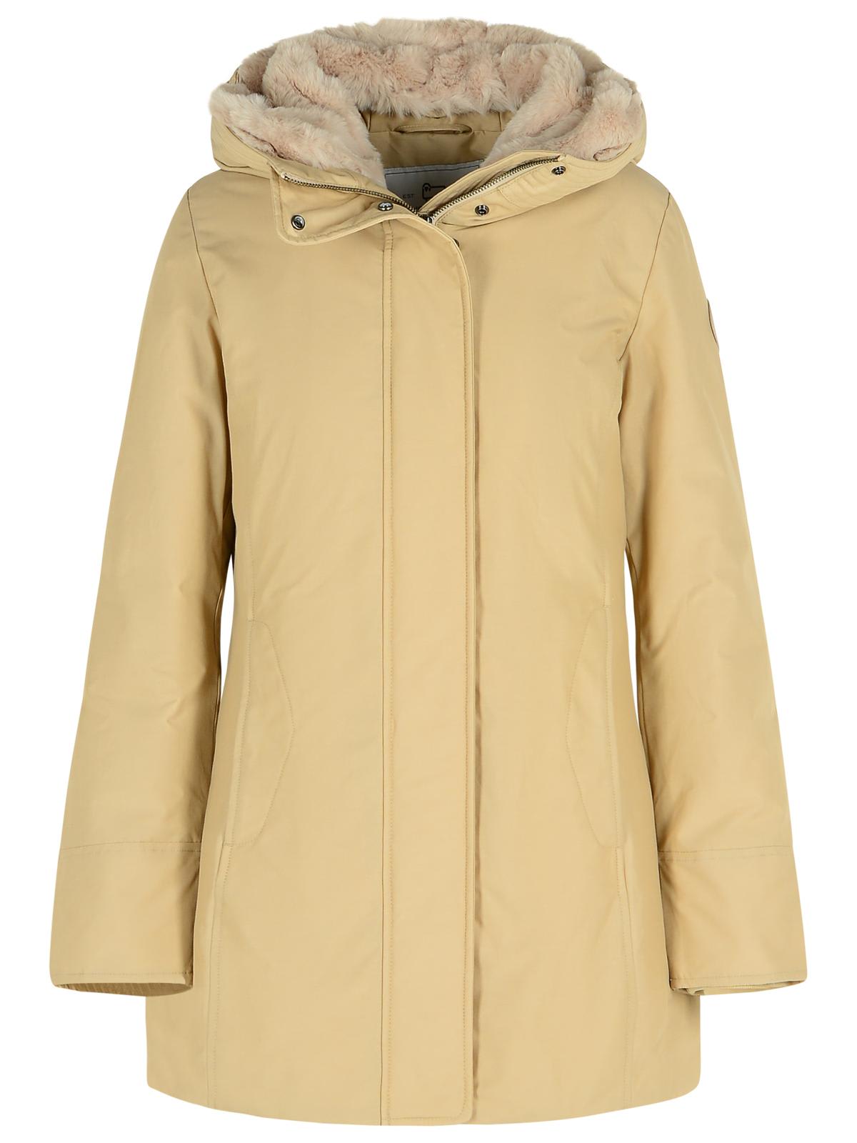 Woolrich Boulder Beige Cotton Blend Parka In Multi