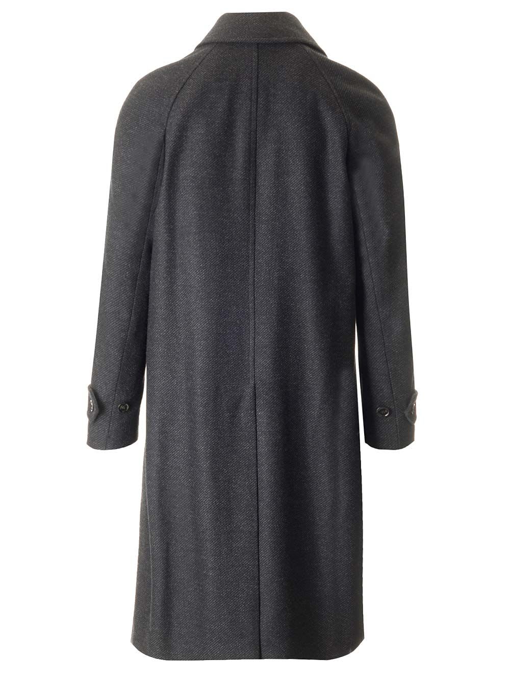 Shop Lardini Raglan Coat In Grey