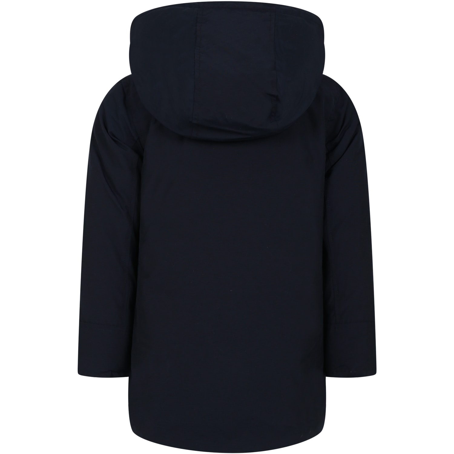 Woolrich Blue Arctic Parka For Girl With Logo In Blue