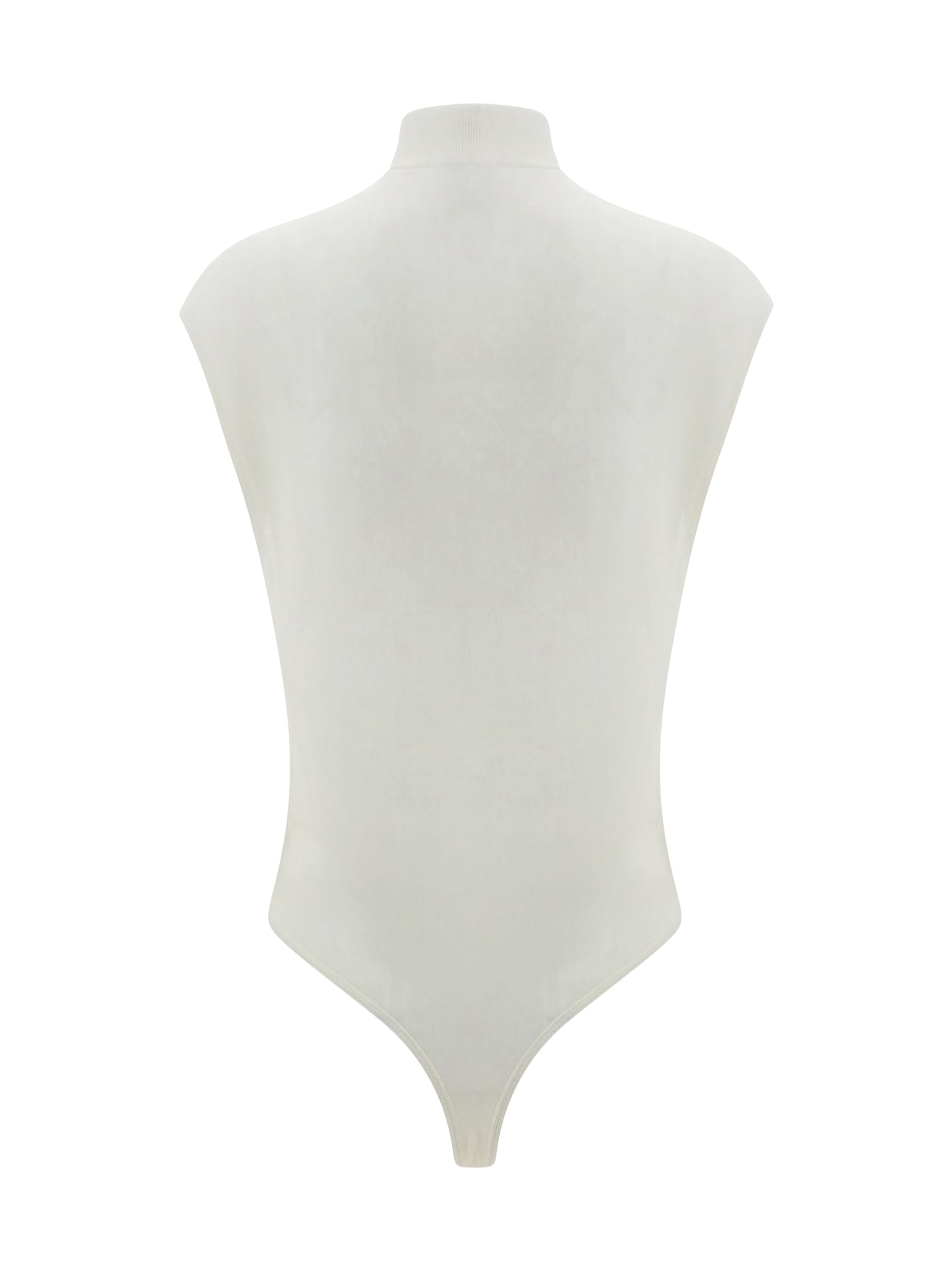 Shop Alaïa Bodysuit In Blanc Naturel