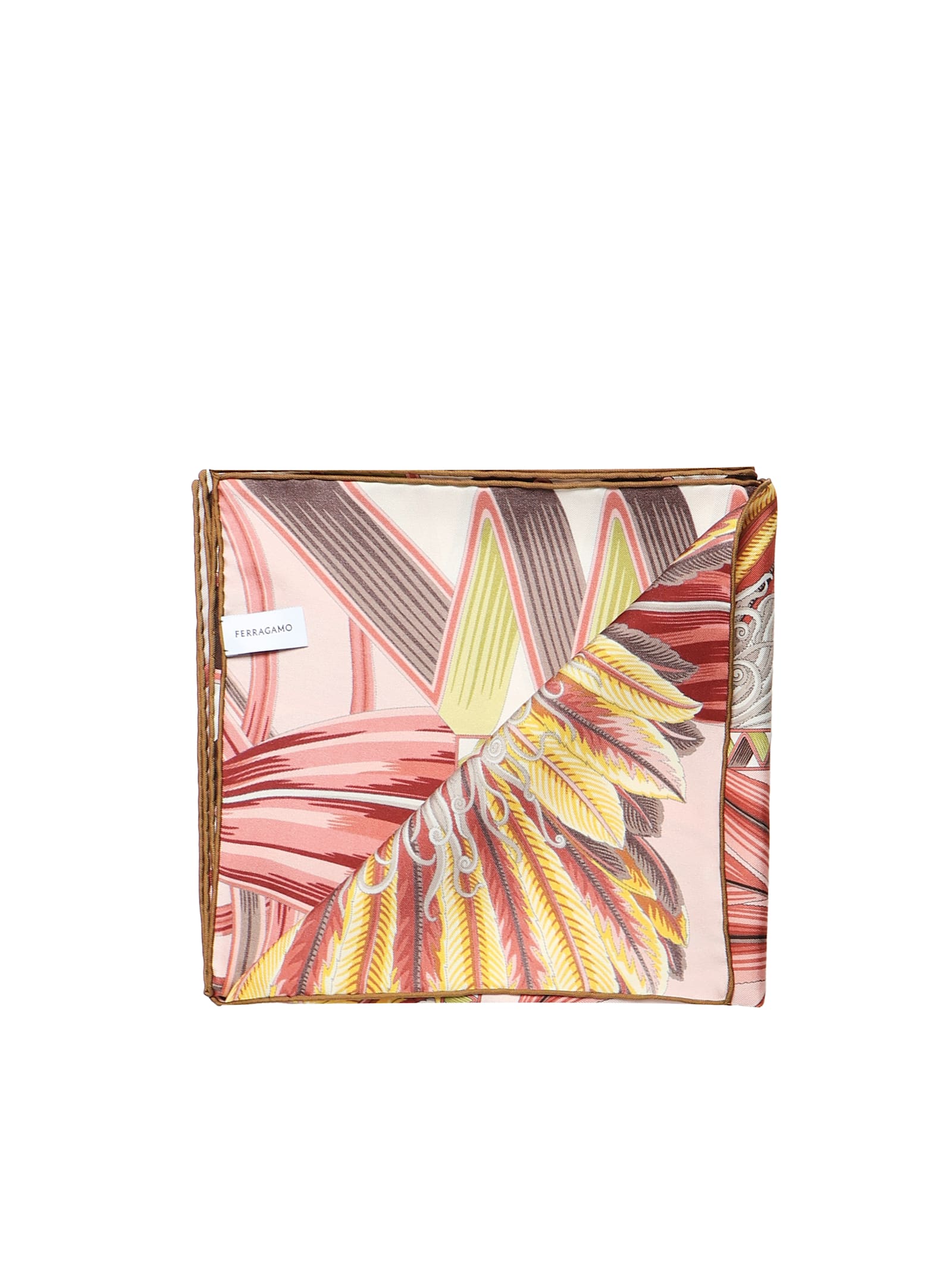 Ferragamo Giada Print Silk Scarf Scarves And Foulards Rose In Multi