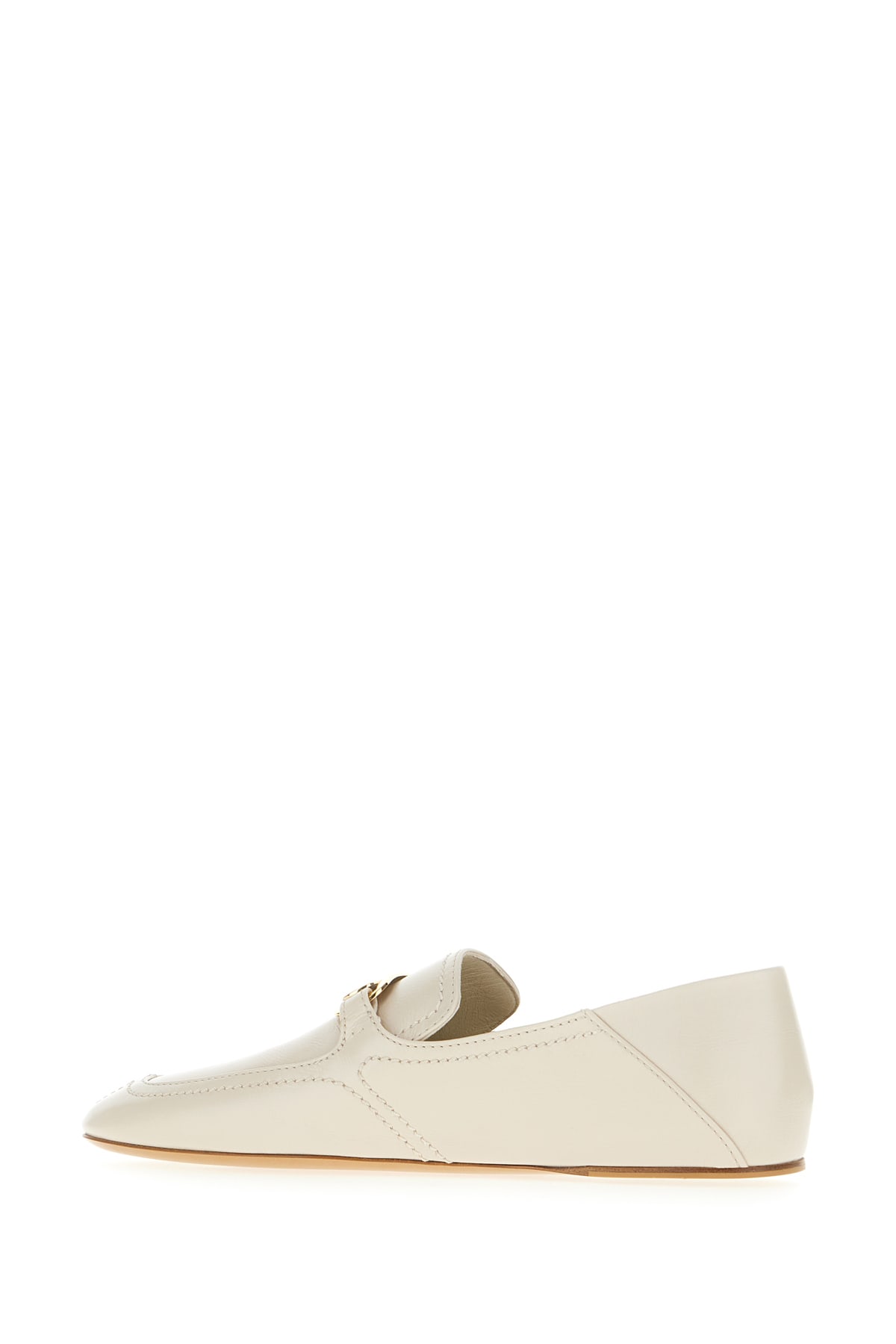 Shop Ferragamo Ivory Leather Loafers In Mascarpone