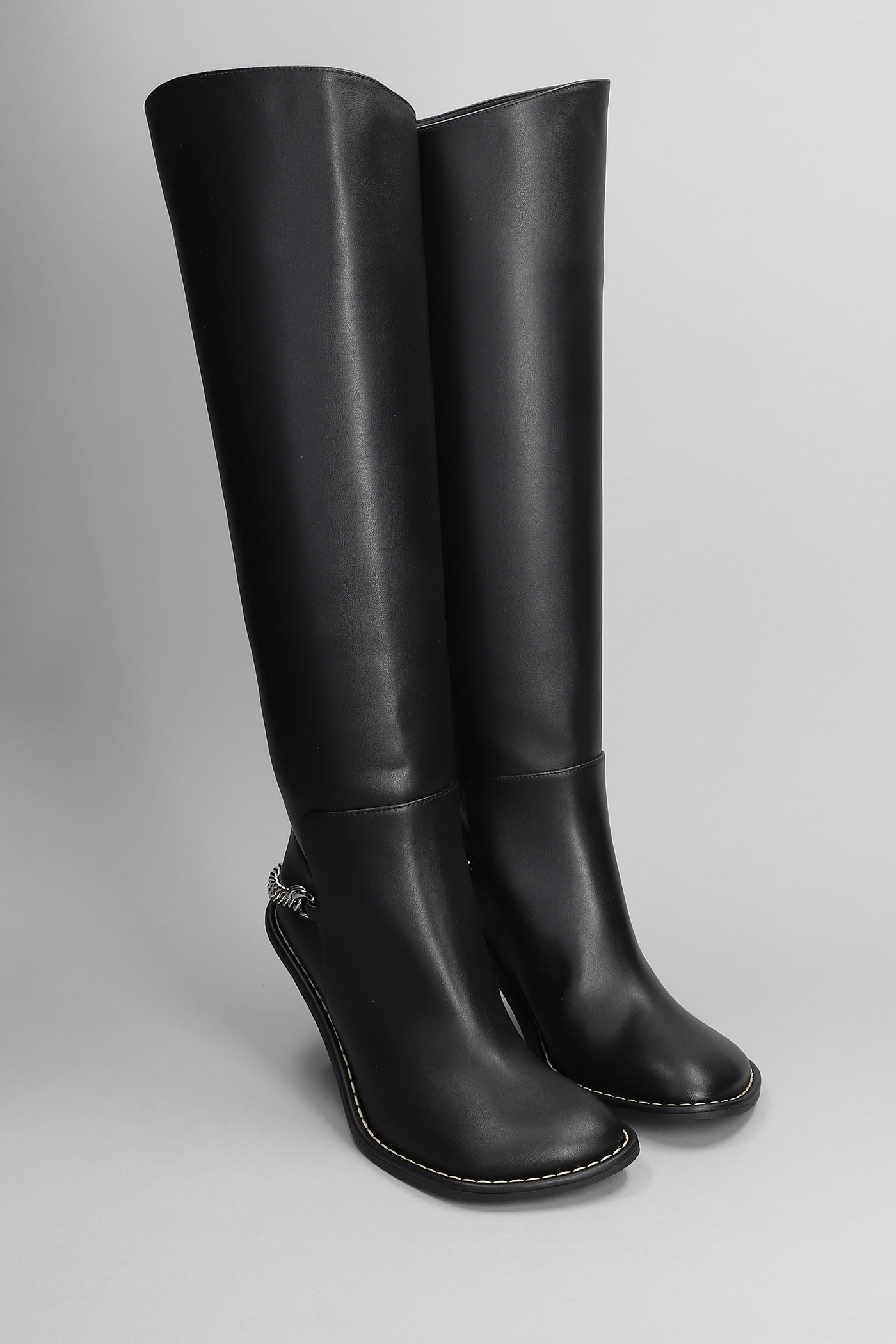 Stella Mccartney Black Ryder Knee-high Stiletto Boots For Women In Black