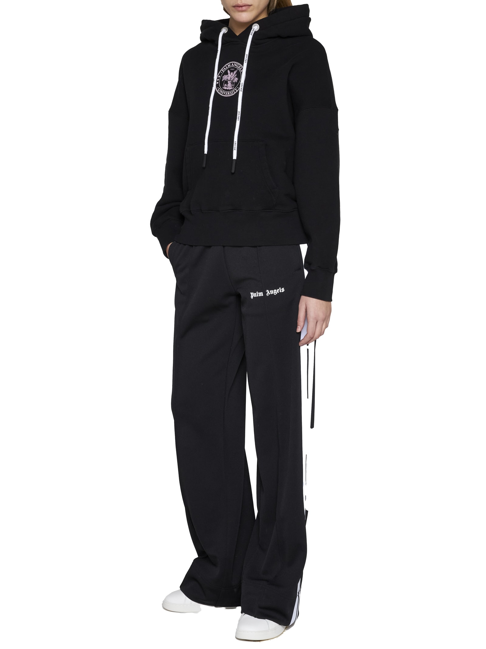 Palm Angels Black College Classic Hoodie In Black