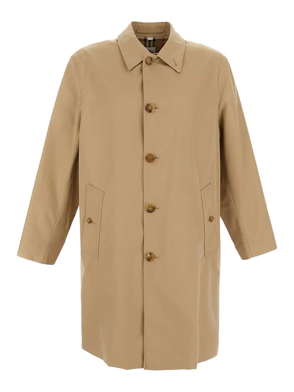Burberry Single Breasted Coat In Brown