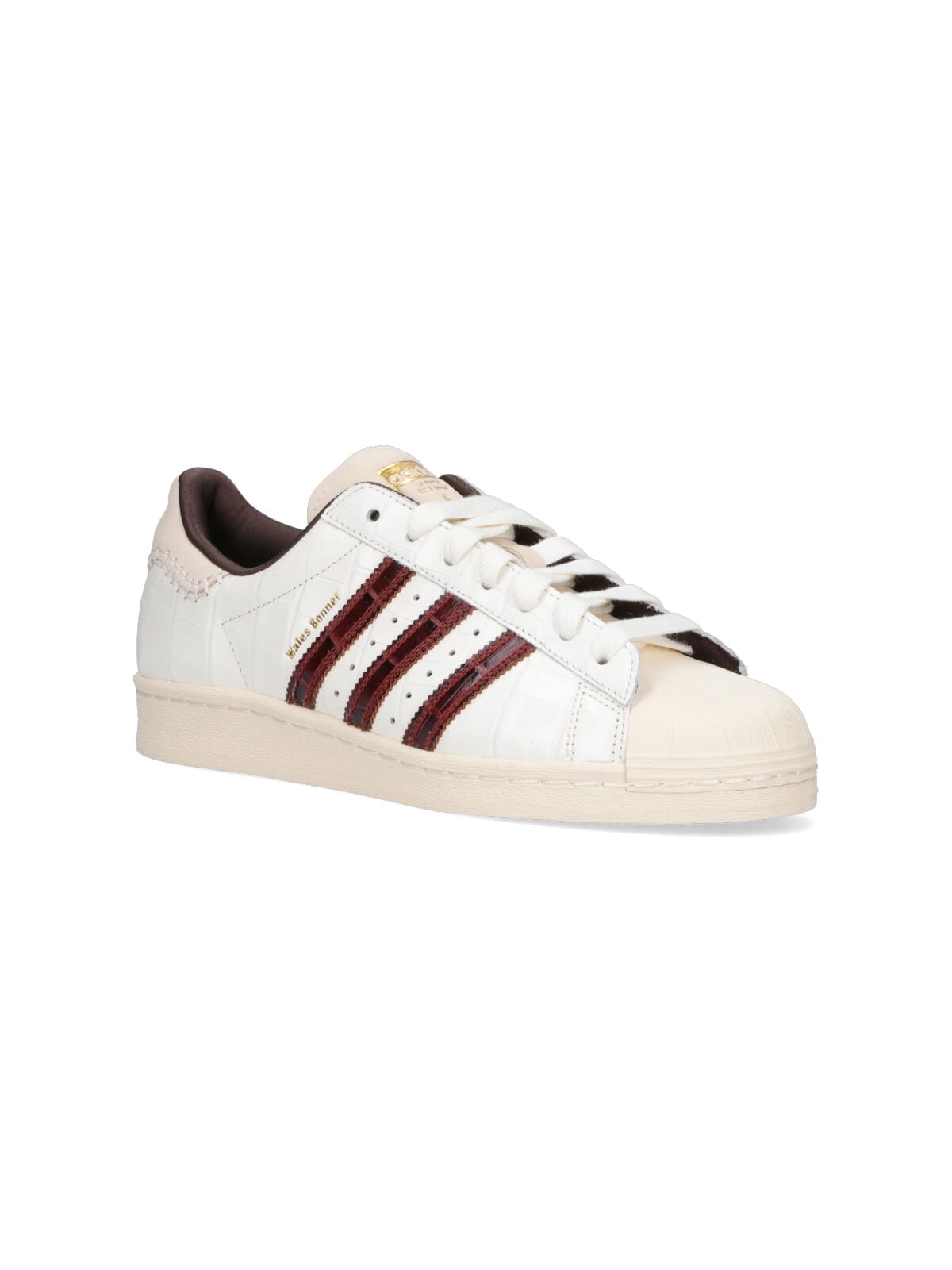 Adidas Originals By Wales Bonner Superstar Croc Leather Sneakers In White