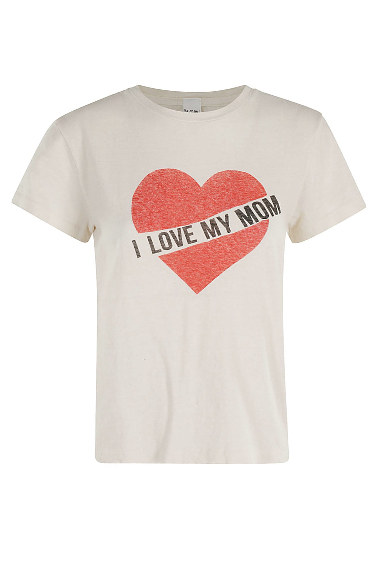 Shop Re/done Classic Tee I Love My Mom In Vintage White