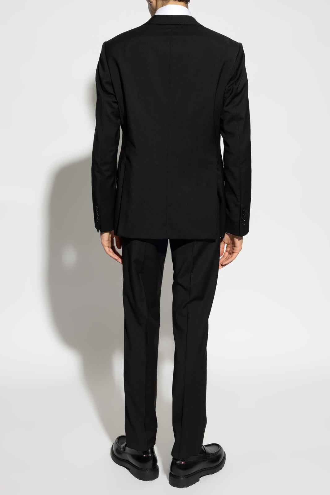 Shop Emporio Armani Wool Suit In Black