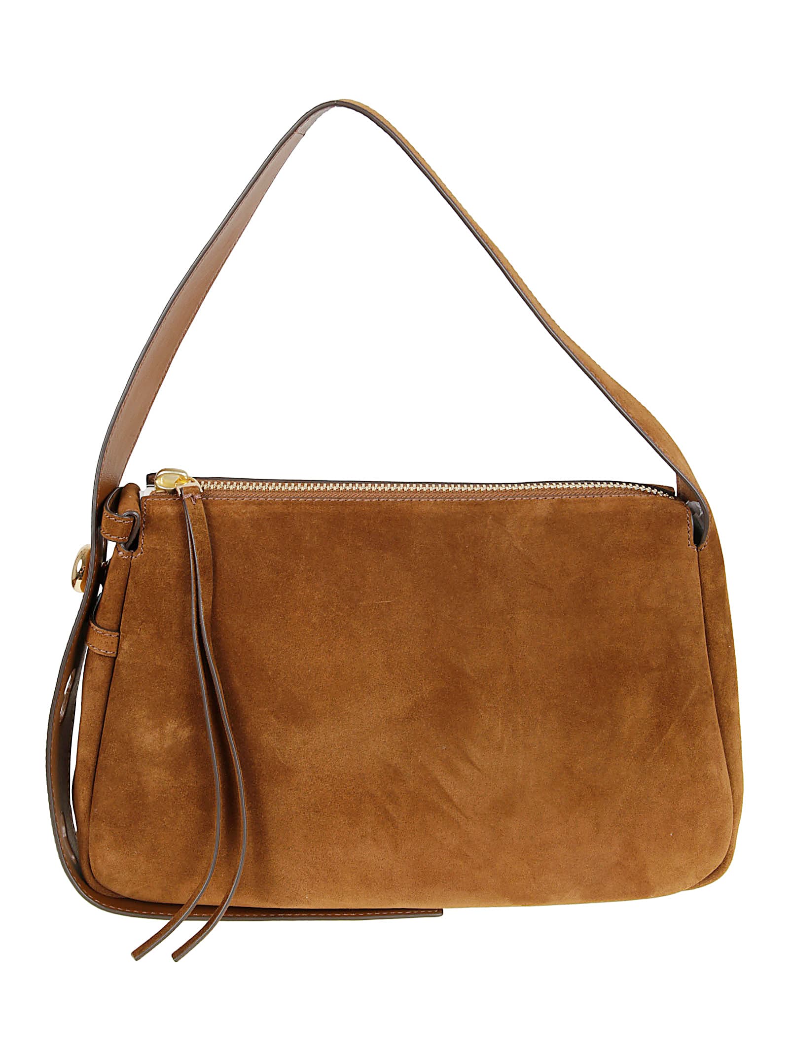 Tory Burch Romy Suede Shoulder Bag In Brown
