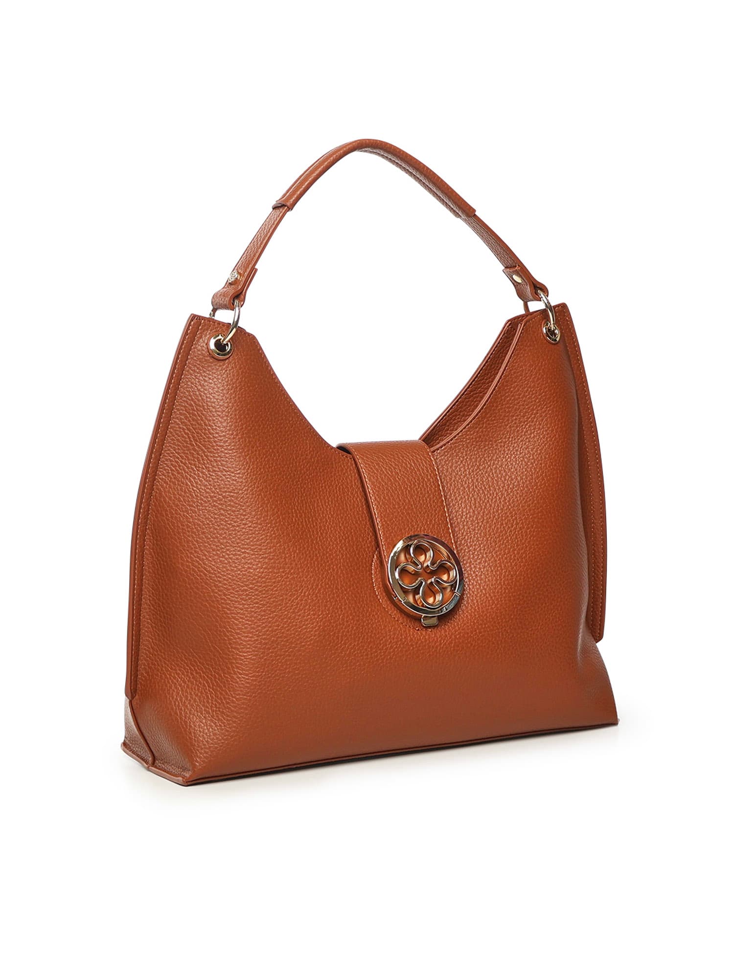 V73 Federica V Logo-plaque Shoulder Bag In Brown