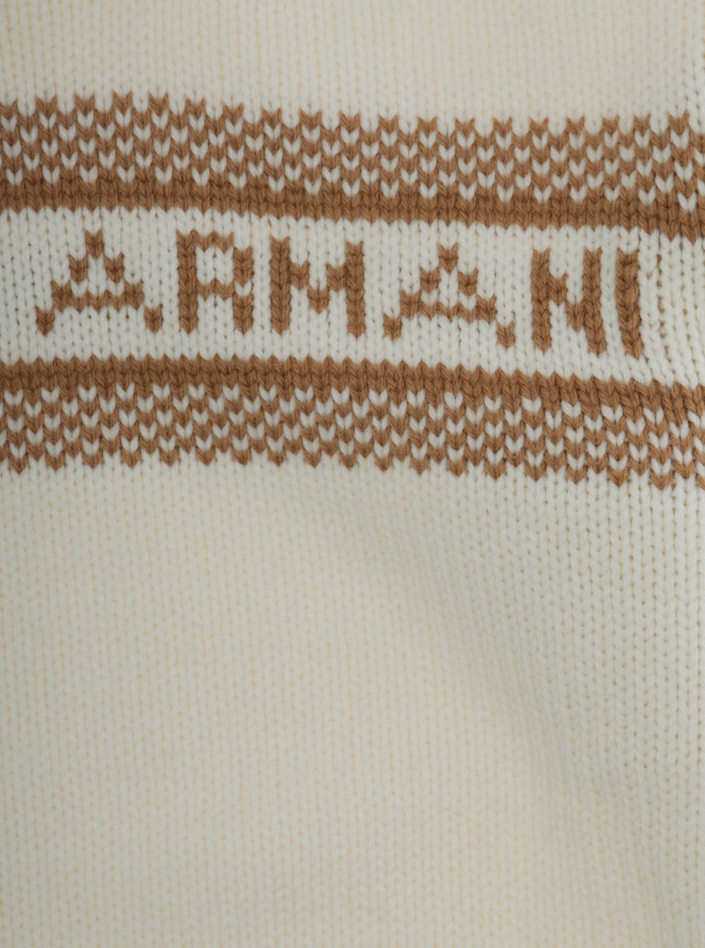 Emporio Armani White Crewneck Sweater With Maxi Logo Lettering On The Front And Ribbed Trims In Wool Blend Boy In Neutral