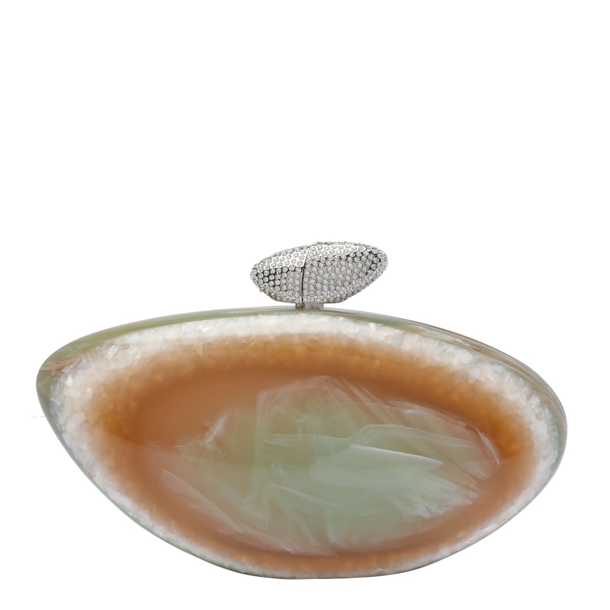 Benedetta Bruzziches Womens Armonia Organic-shape Acrylic Clutch Bag Alma In Green