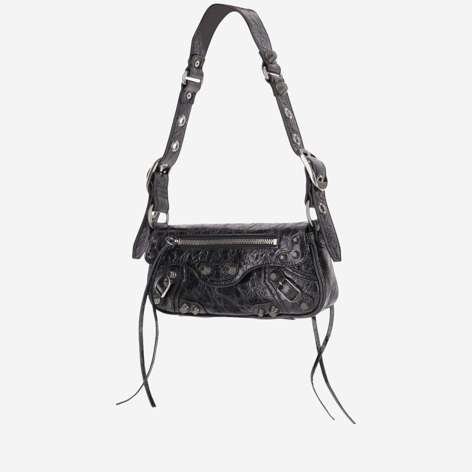 Shop Balenciaga Le Cagole Sling Xs Leather Shoulder Bag In Grey