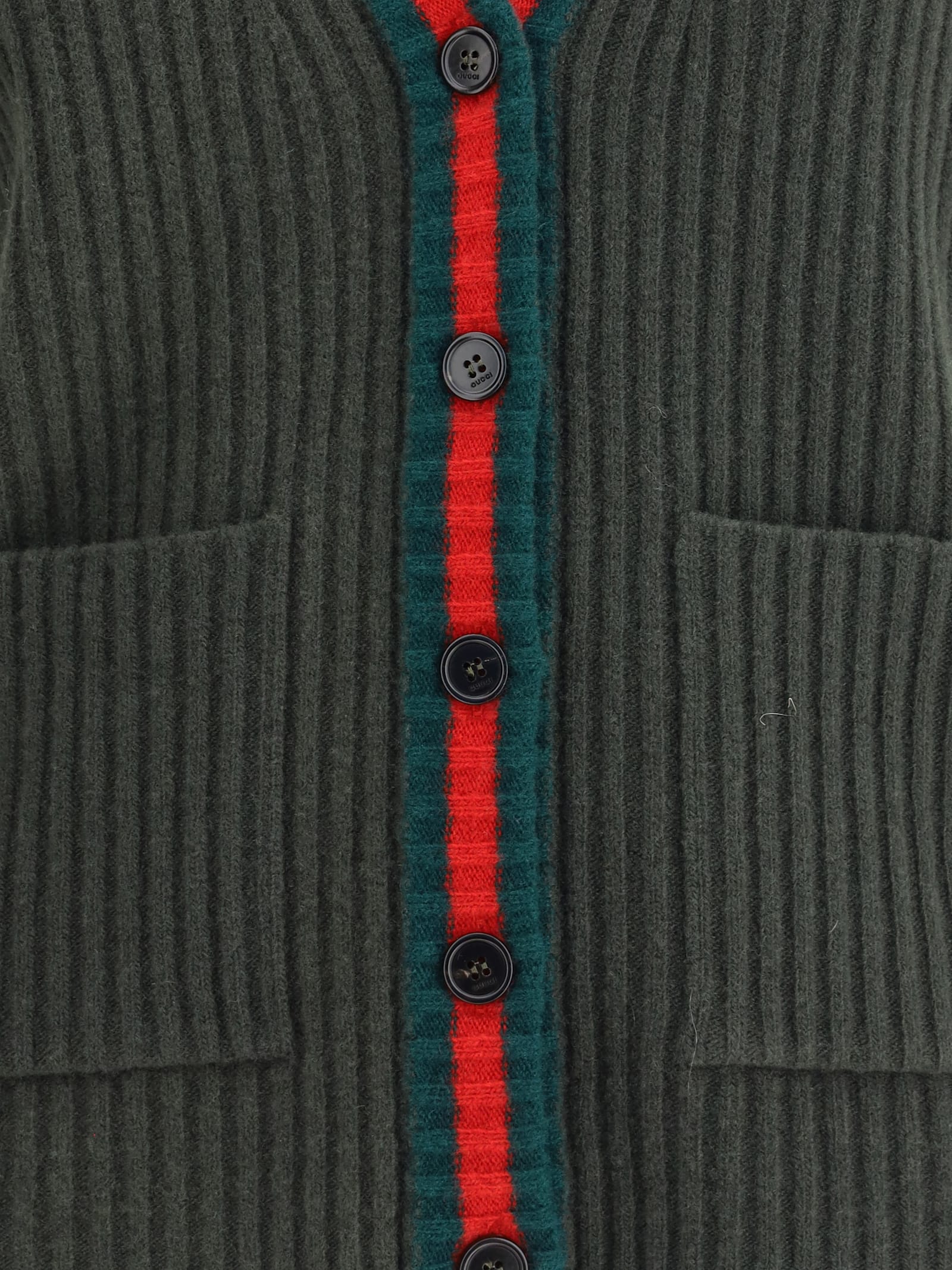 Gucci Wool Cardigan Vest In Green
