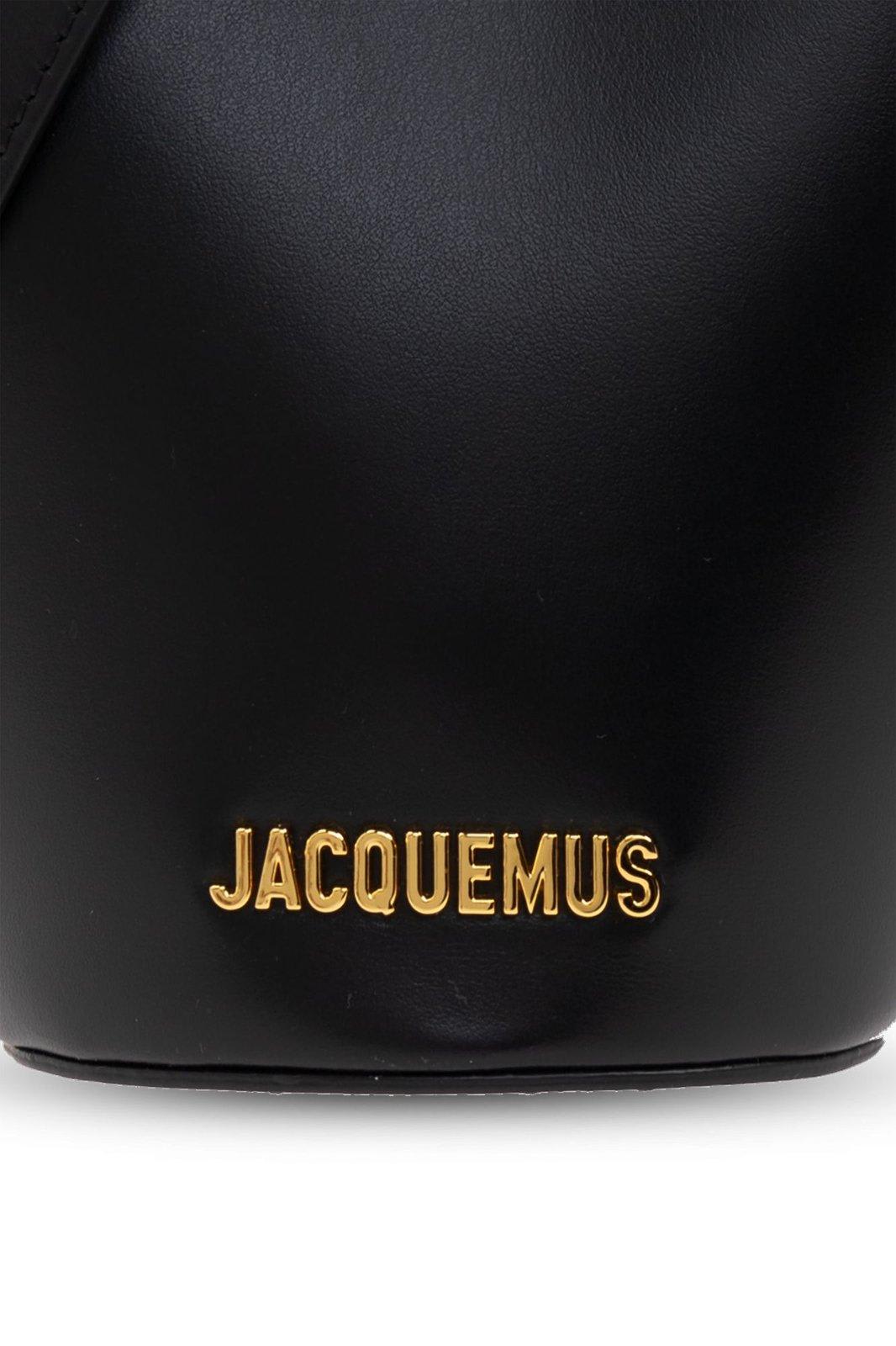 Jacquemus The Small Bambola Asymmetric Mini Bucket Bag In Black