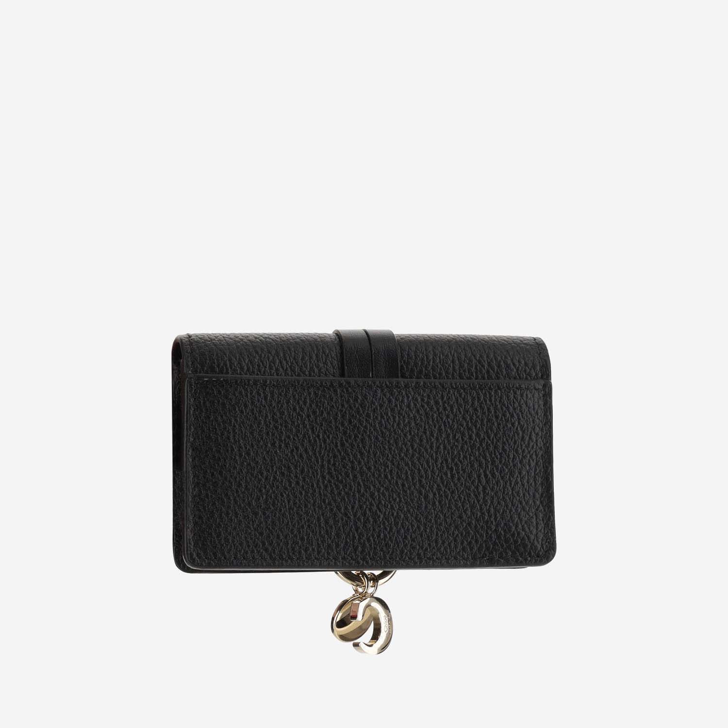 Shop Chloé Alphabet Leather Card Case In Black