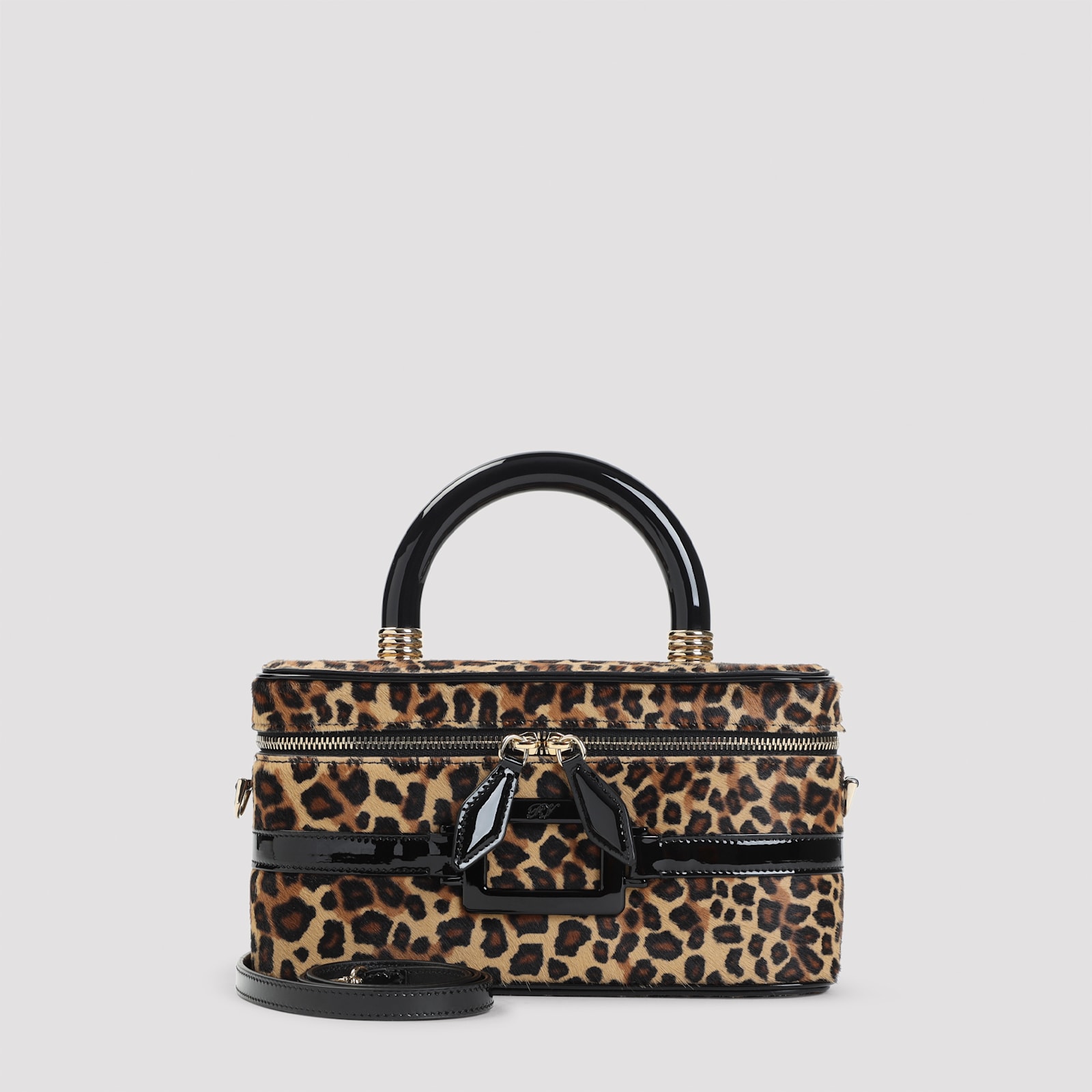 Roger Vivier Mini Vanity Bag With Top Handle And Strap In Neutral