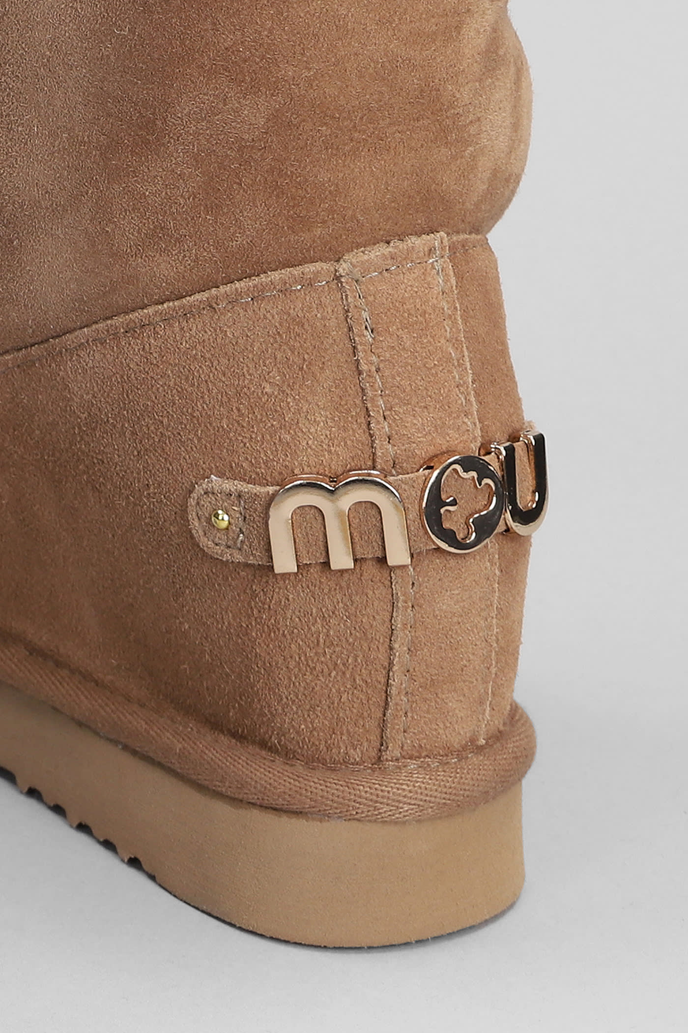 Shop Mou Inner Wedge Ankle Boots Inside Wedge In Brown Suede