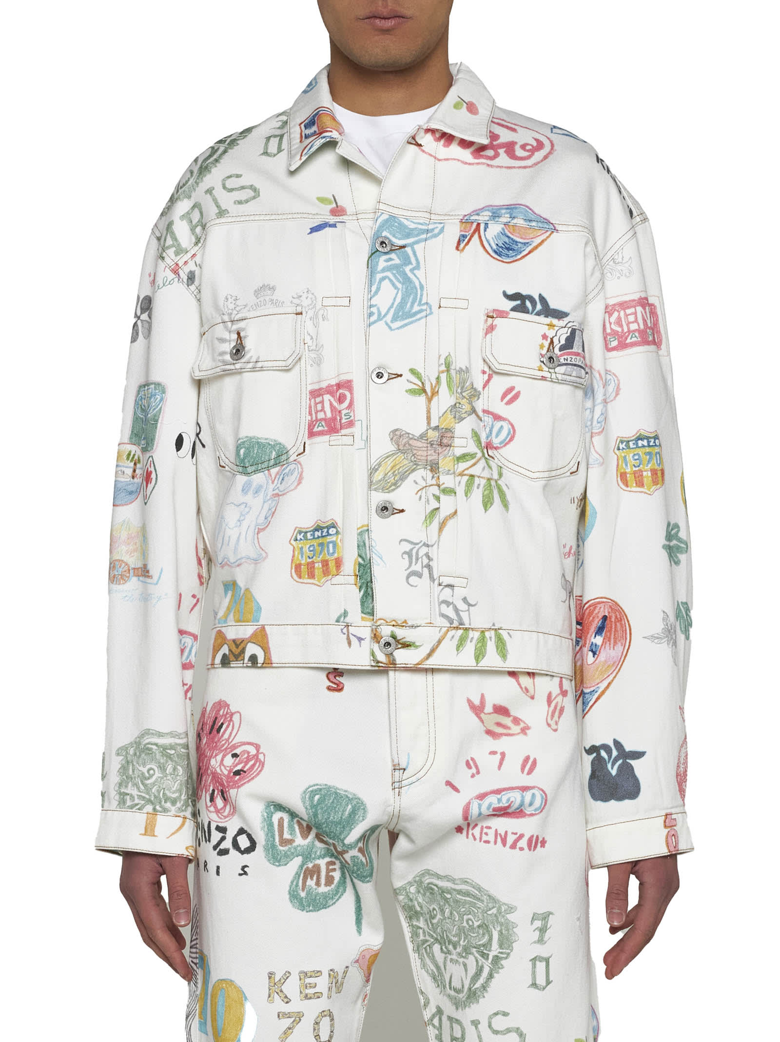 Shop Kenzo Jacket In Multicolour