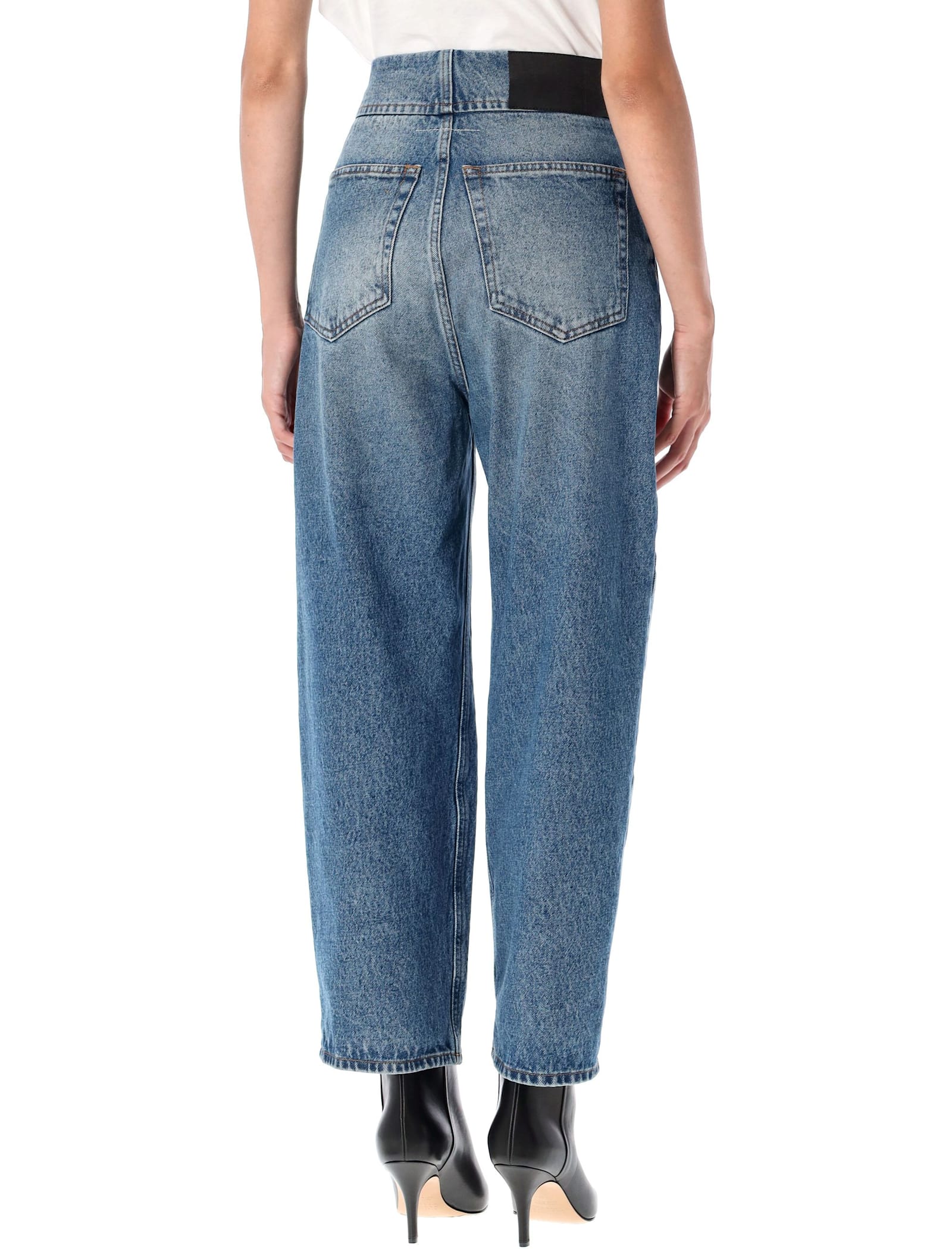 Mm6 Maison Margiela Straight Leg Cropped Jeans In Blue
