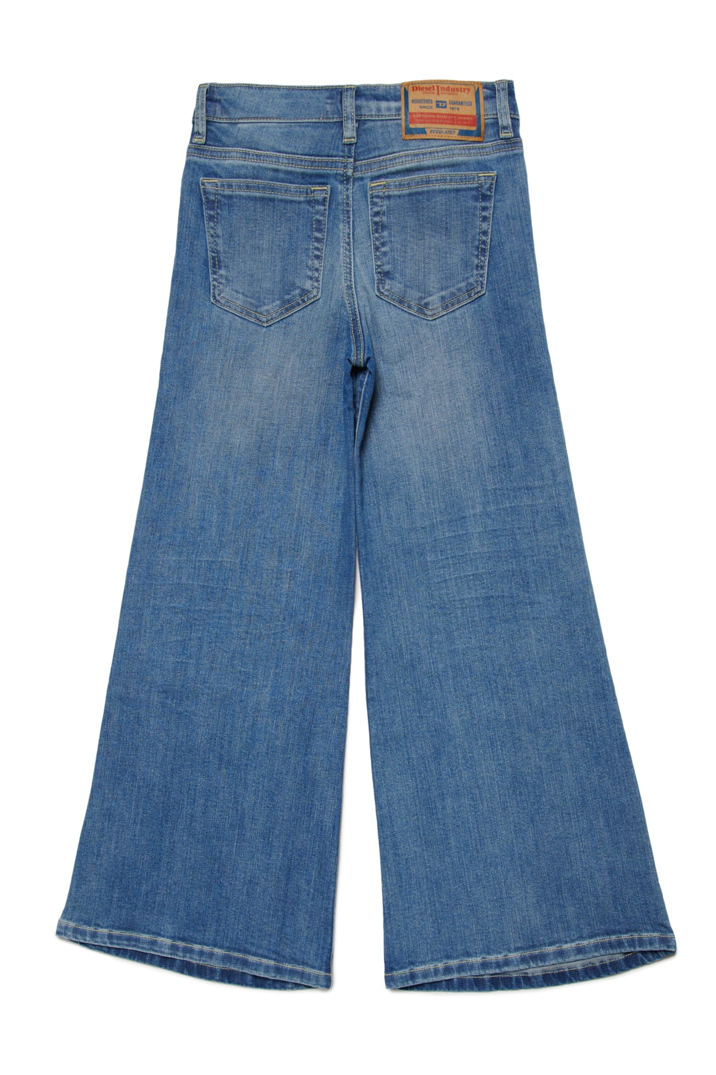 Shop Diesel 1978-j Trousers  Light Shaded Flare Jeans - 1978 In Blu Denim