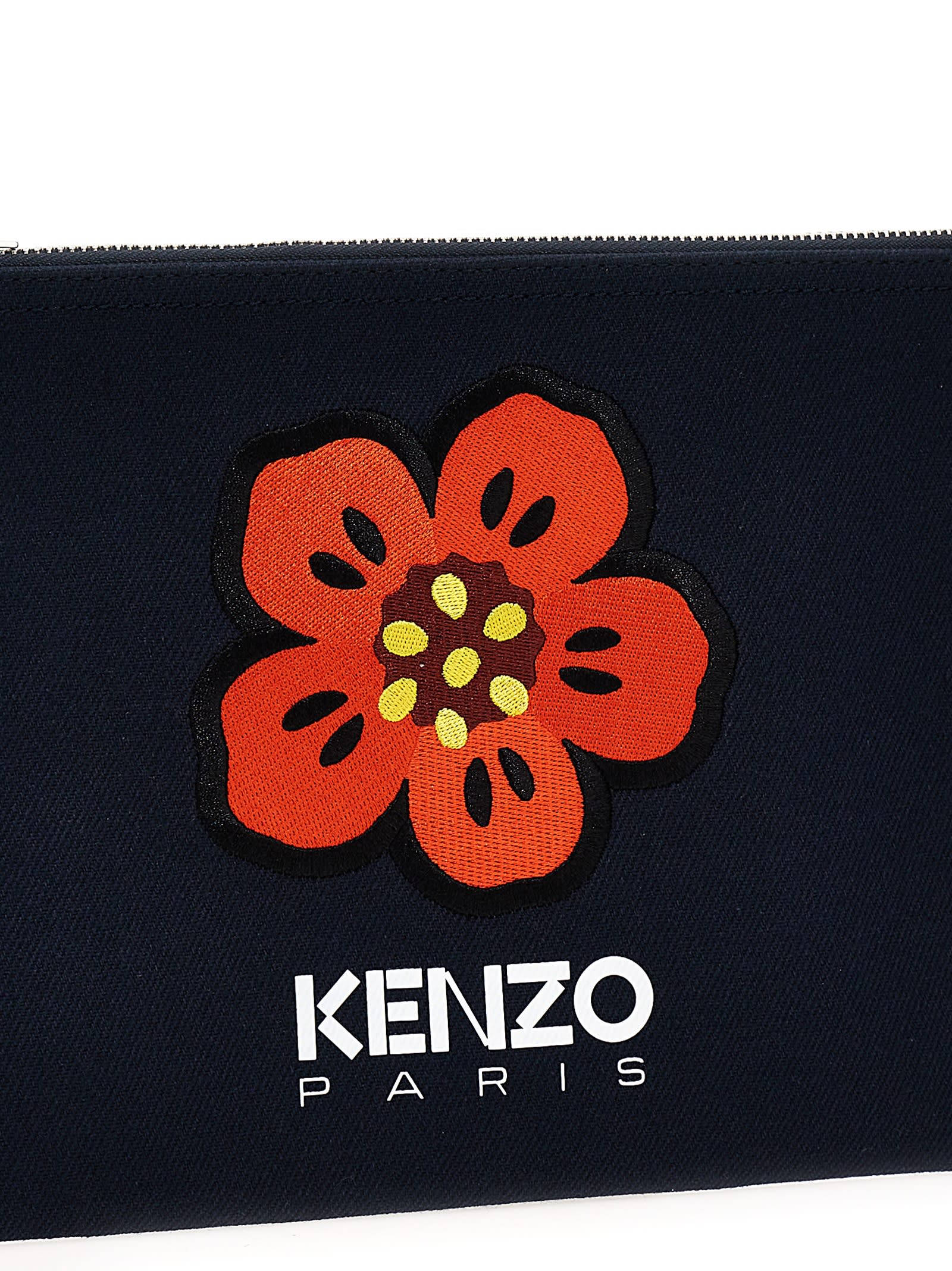 Shop Kenzo Boke Flower Clutch In Blue