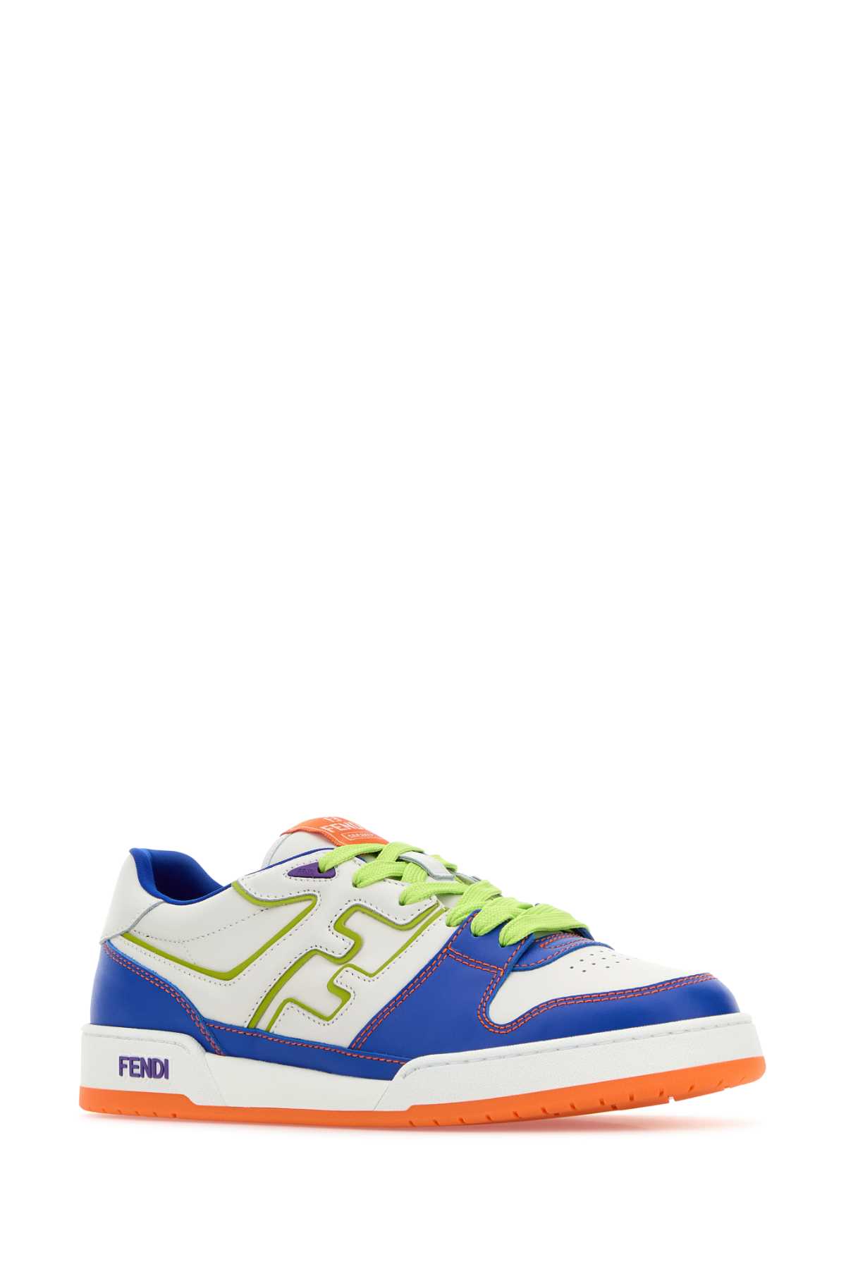 Shop Fendi Multicolor Leather  Match Sneakers In Bluetbianwasabver