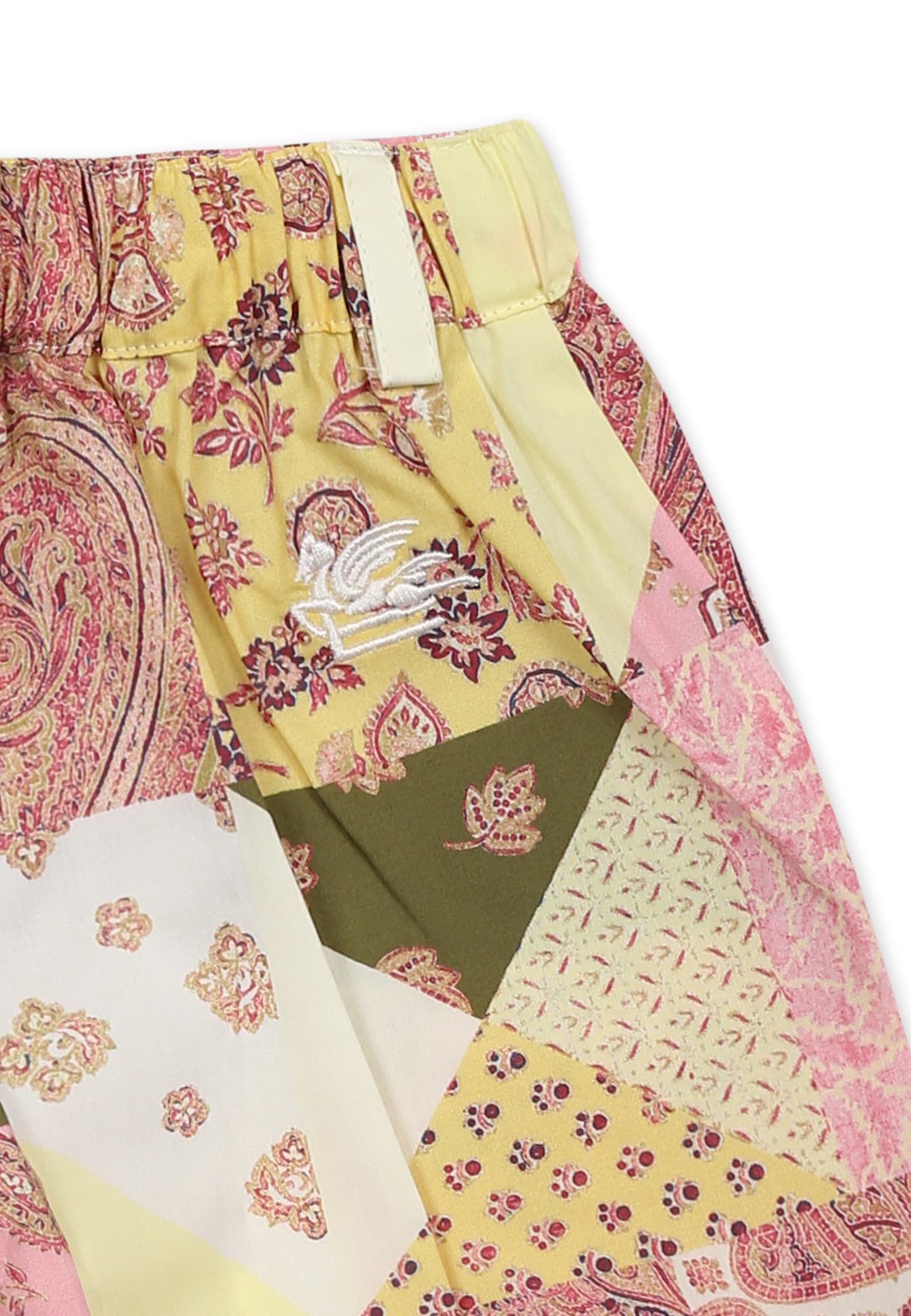 Shop Etro Multicolor Shorts For Baby Girl With Paisley Patchwork Print